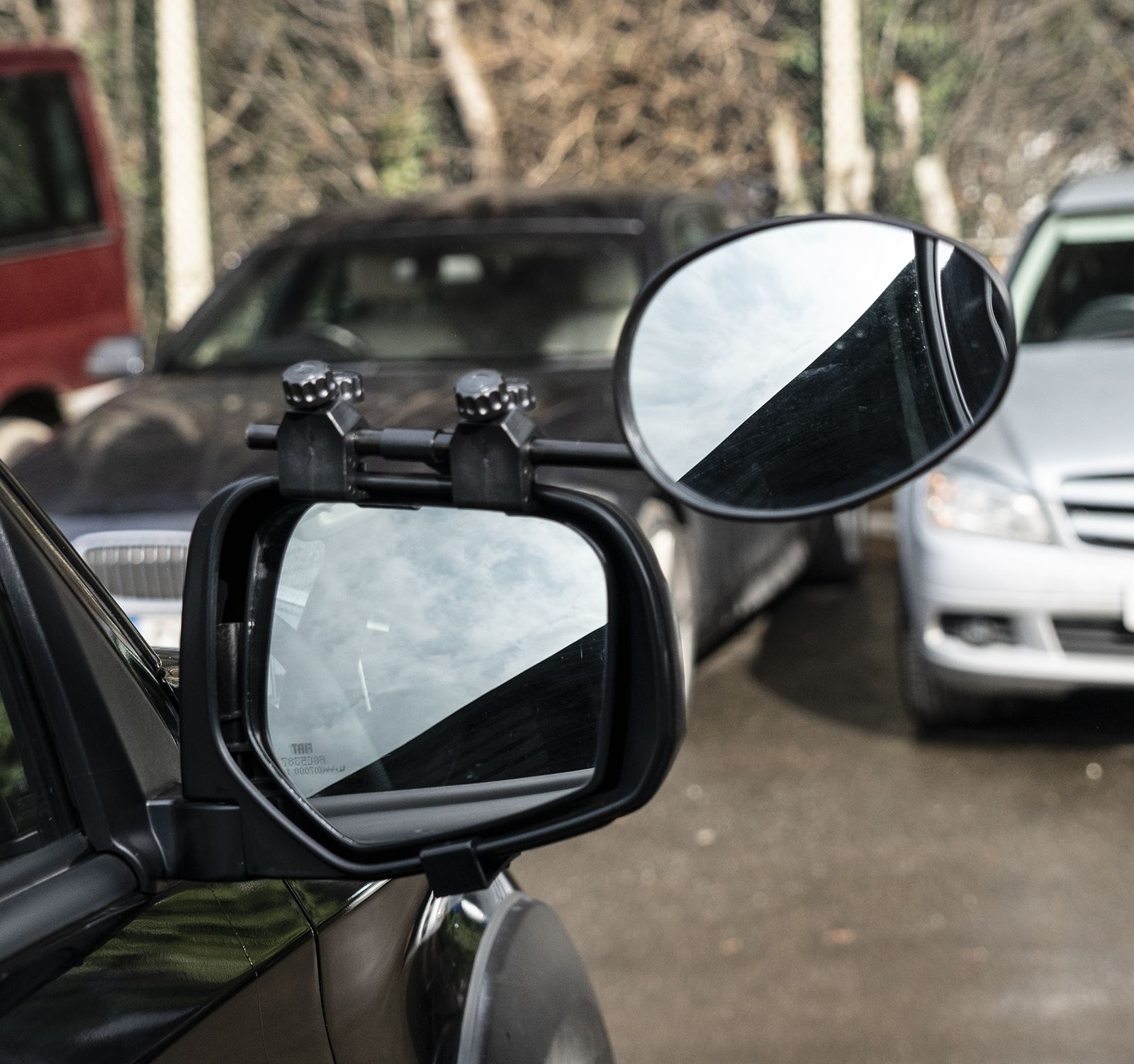 Pair of Convex Caravan Car Extension Towing Mirrors Universal