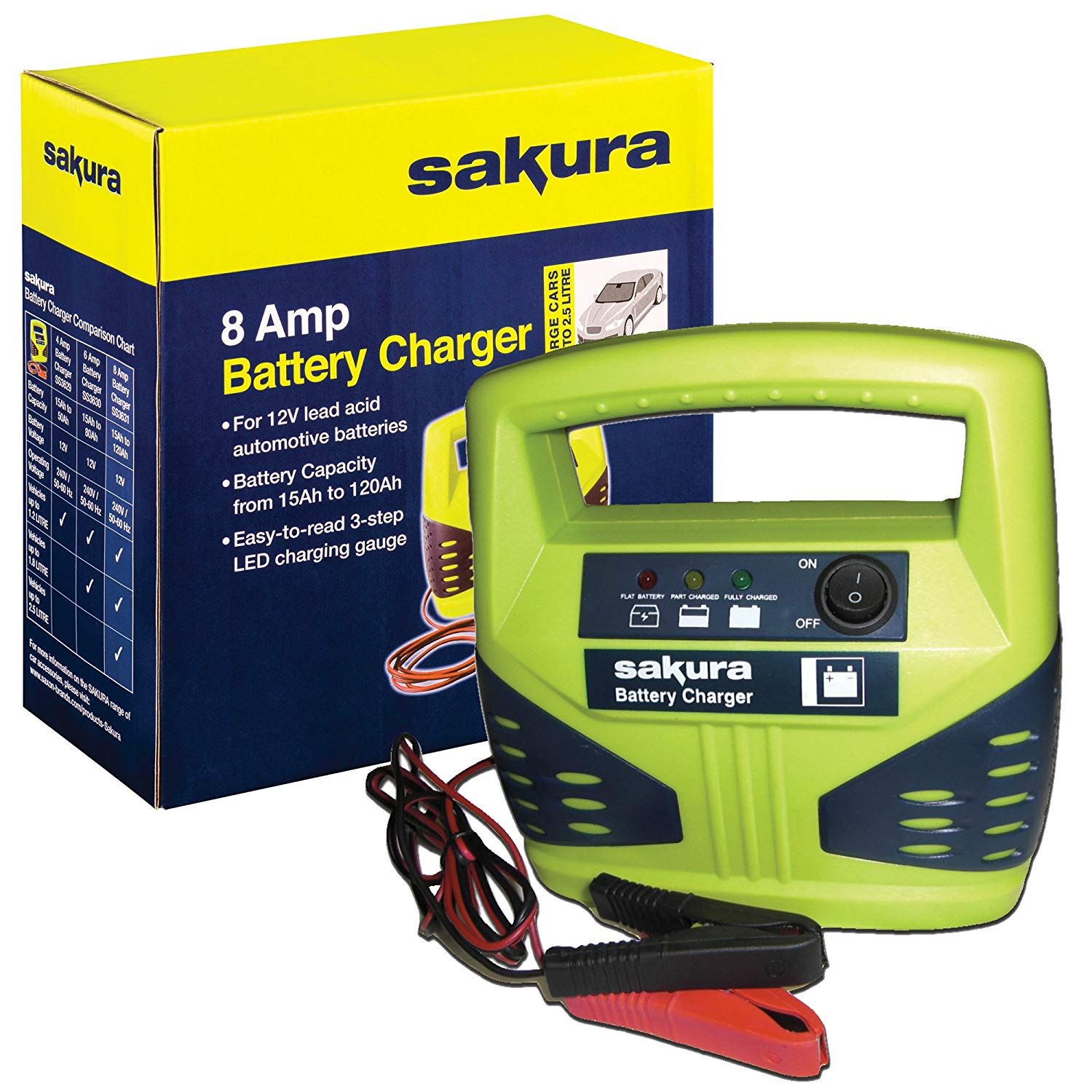 12 Volt 8 Amp Car Battery Charger Up To 25l For Honda Jazz For Sale