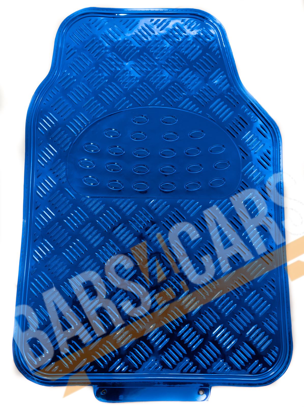Blue Checker Style Shiny Car Rubber Floor Mats Set fits Citroen C1 C2