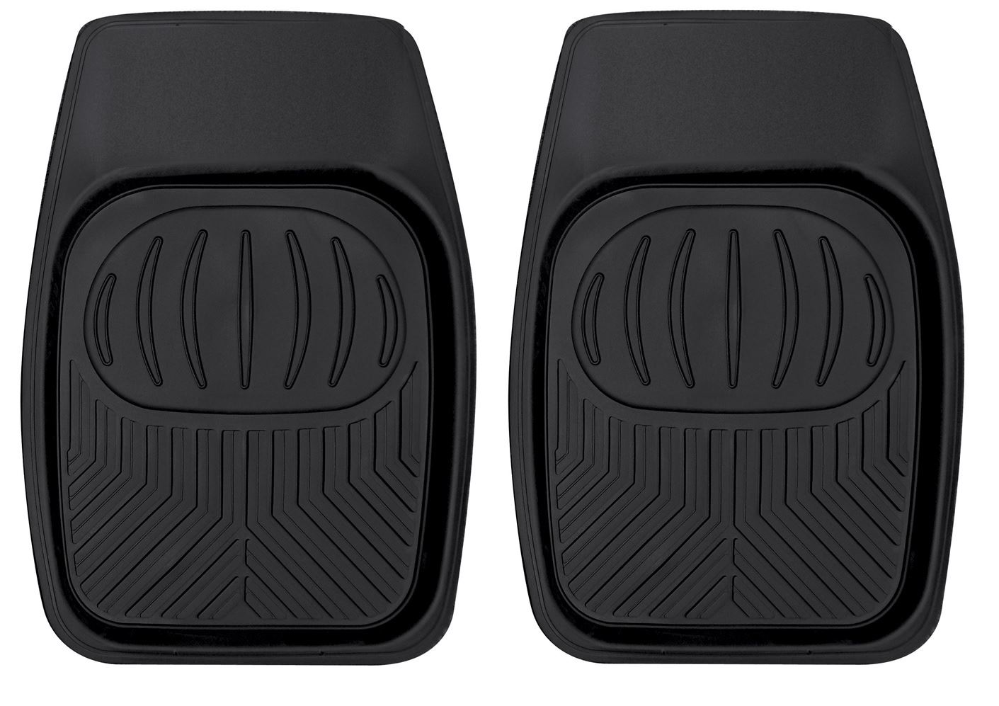Universal Deep Tray Rubber Floor Mats Heavy Duty Mud Mats Set of 2