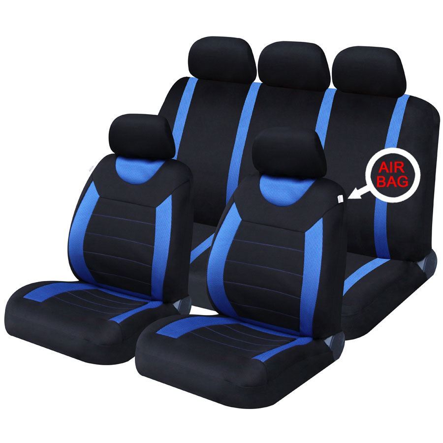 Blue Full Set Front & Rear Car Seat Covers for Citroen Berlingo