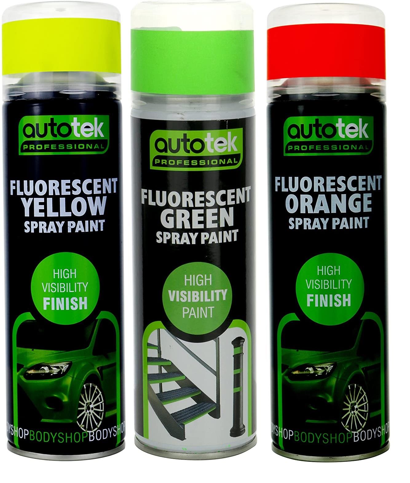 Fluorescent Aerosol Paint High Visibility Neon 500Ml Autotek eBay