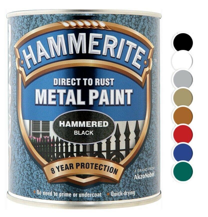 Hammerite Hammered Direct To Rust Metal Paint All Colours 750ml eBay