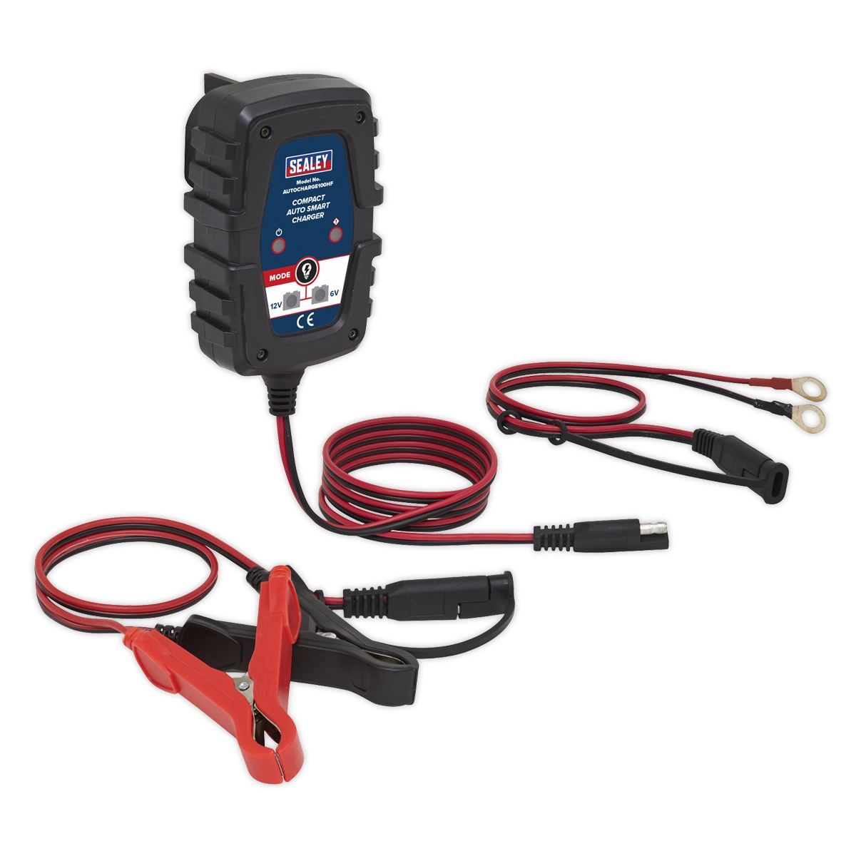 Sealey Compact Auto Smart Car Battery Charger 1A 6V 12V AGM GEL