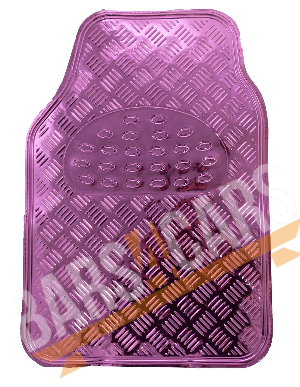 Universal Pink Metallic Streetwize Checker RubberGirls Car Floor Mats