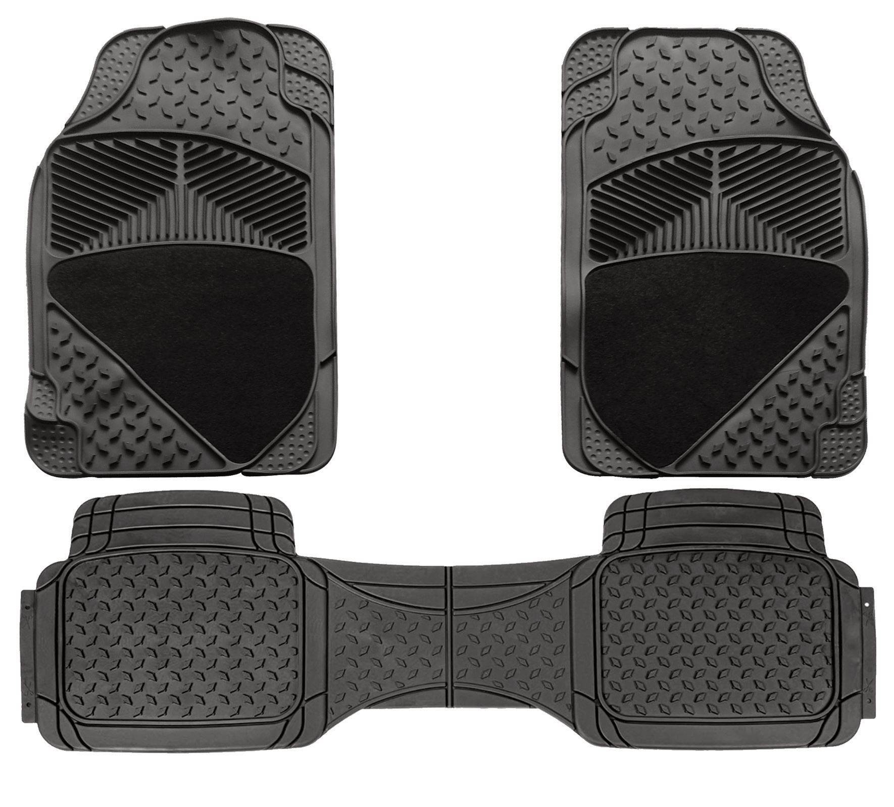 3pc Heavy Duty Rubber & Carpet Floor Mats fits Renault Clio Megane