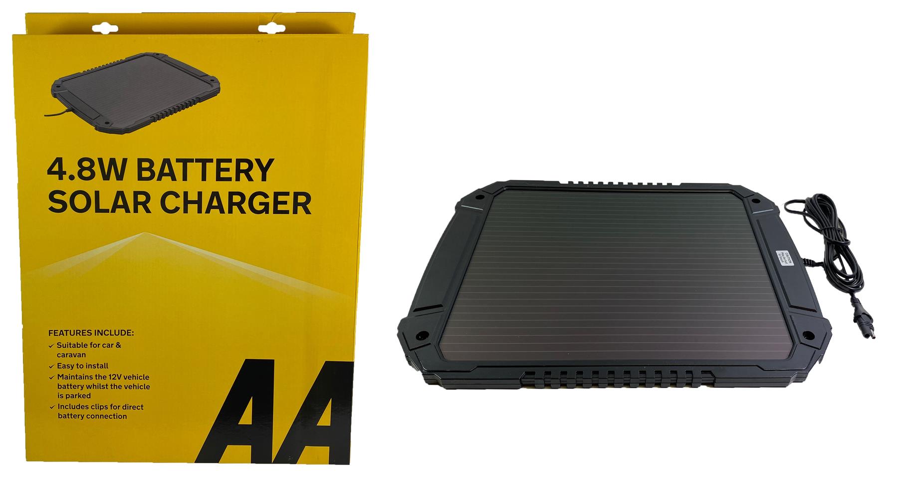 AA 4.8W XL 12V Car Van Caravan Solar Panel Trickle Battery Charger