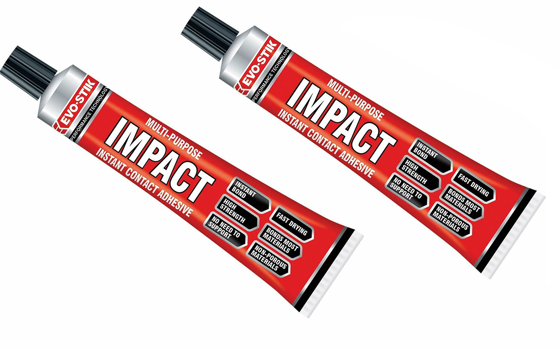 2x Evo Stick Impact Instant Contact Adhesive Multi Purpose Glue