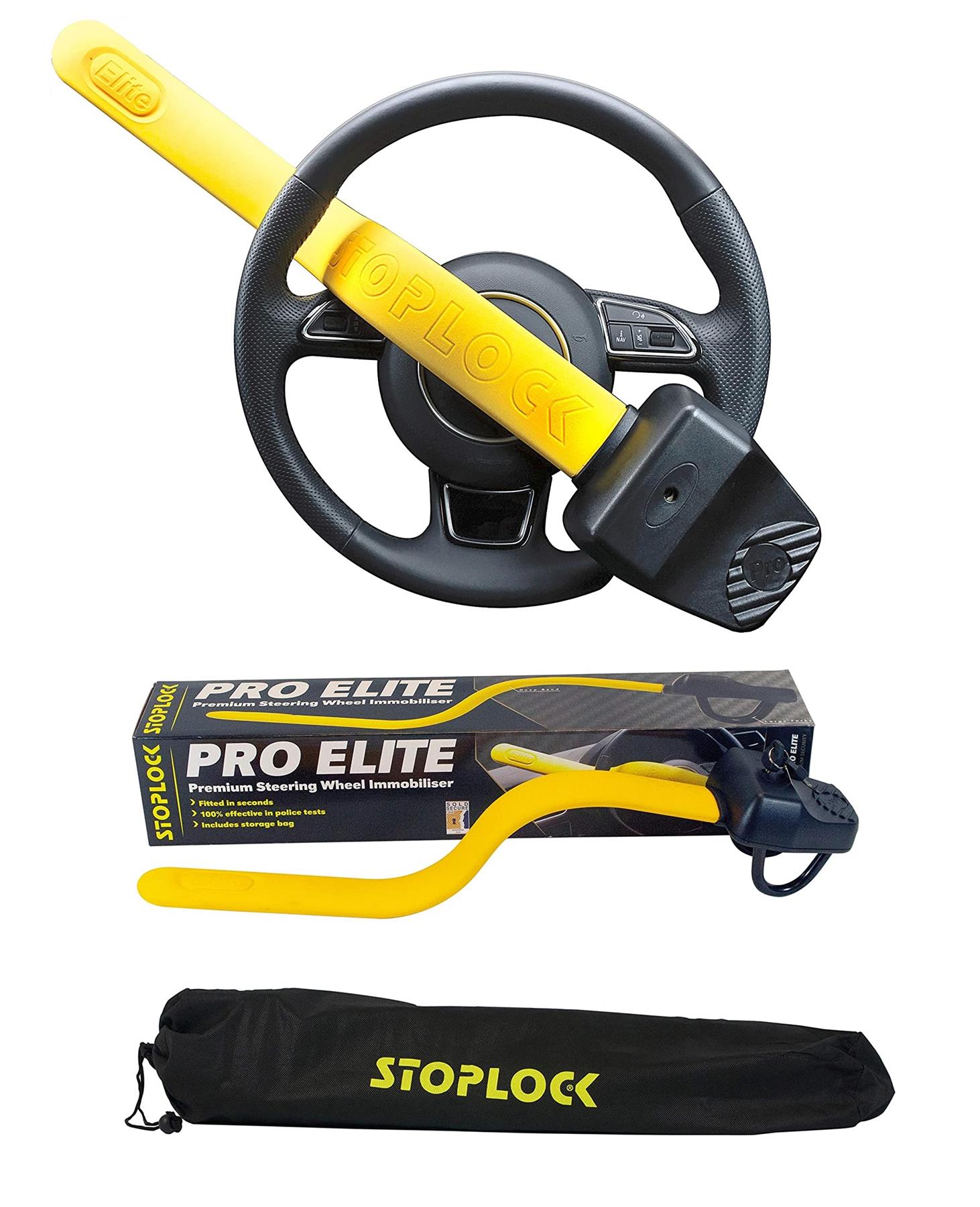 Stoplock Pro Elite Premium Steering Wheel Immobiliser Lock Deep Bend Anti Theft 5012528015010 eBay