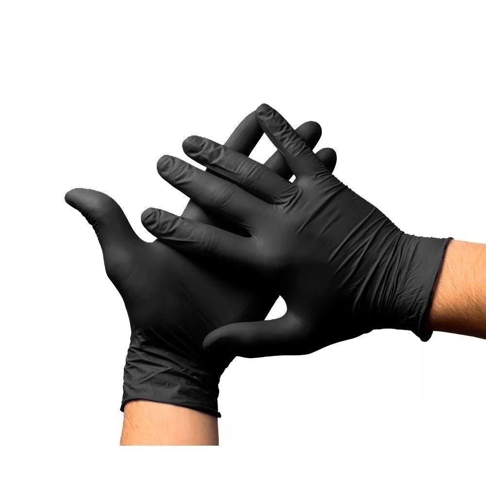 BLACK NITRILE DISPOSABLE GLOVES POWDER LATEX FREE TATTOO MECHANIC