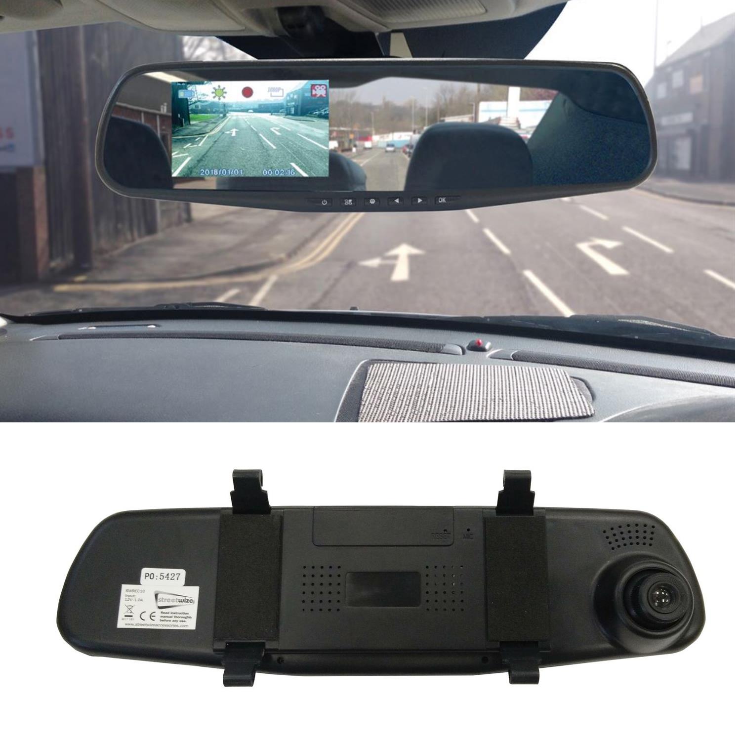 In Car Rear View Mirror Mount HD Dash Cam Camera Video Journey Recorder