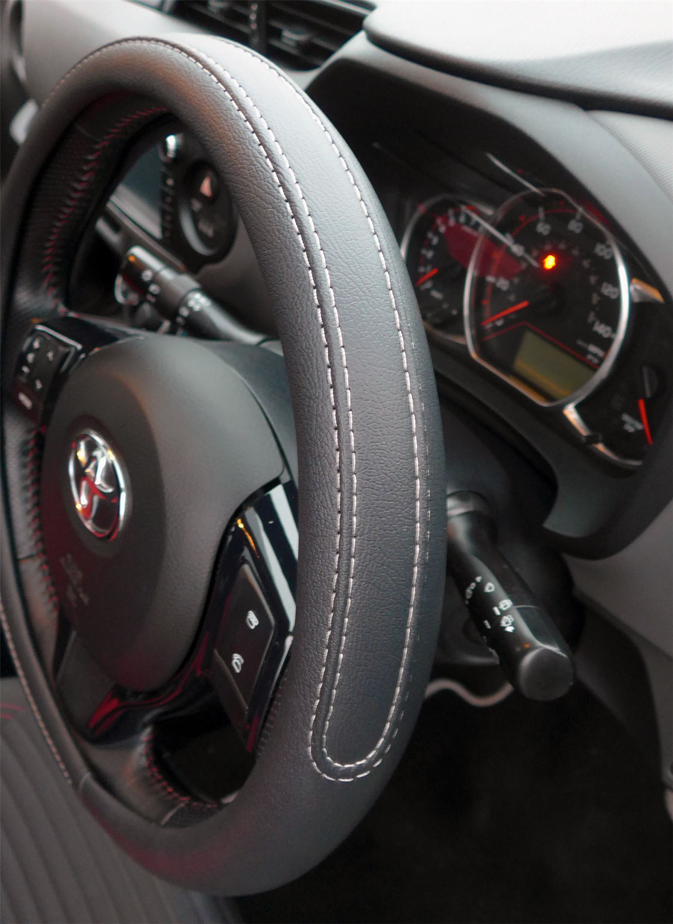 Black Steering Wheel Cover Soft Grip Leather Look for Toyota Corolla