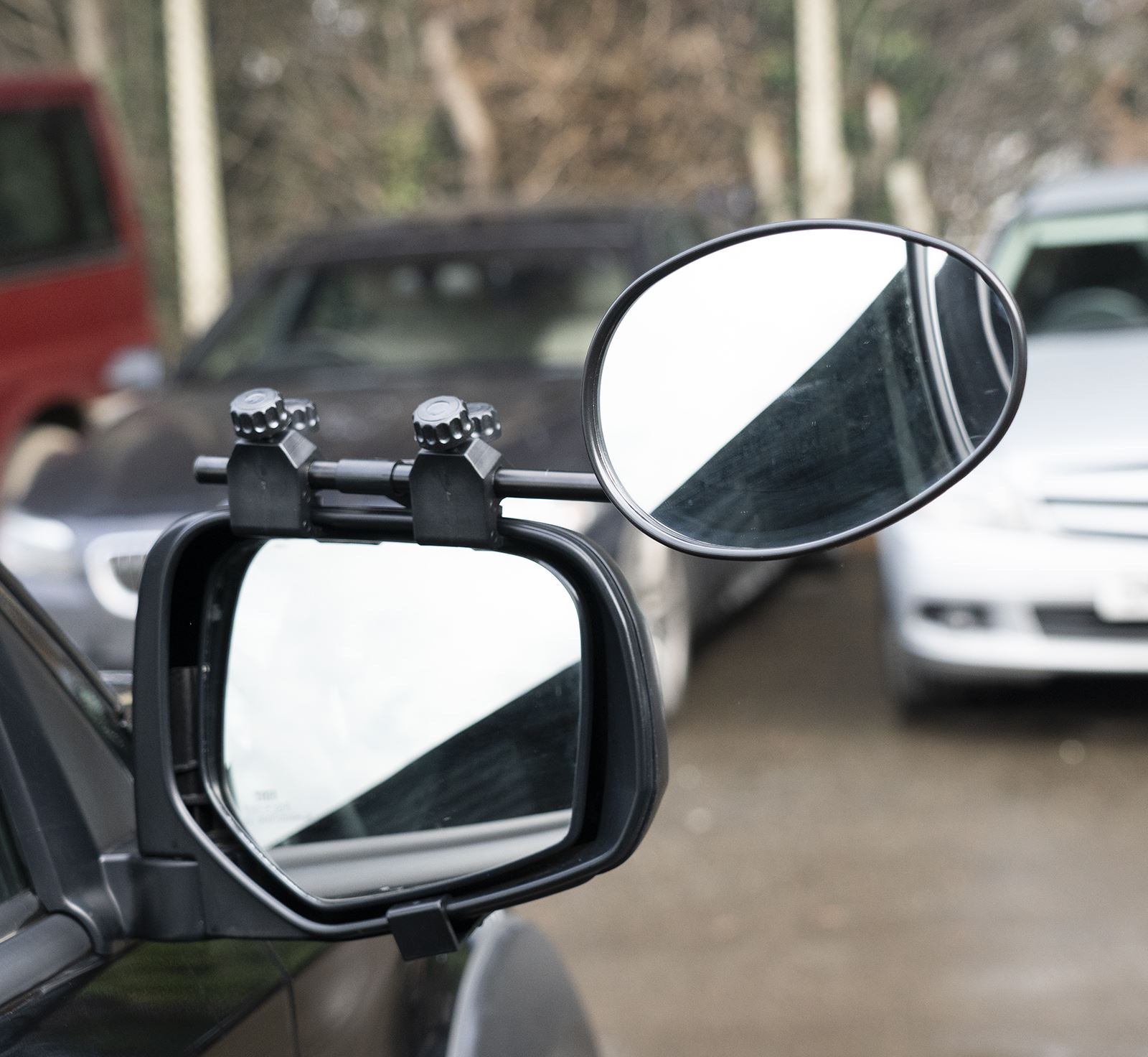 Pair of Convex Caravan Car Extension Towing Mirrors Universal