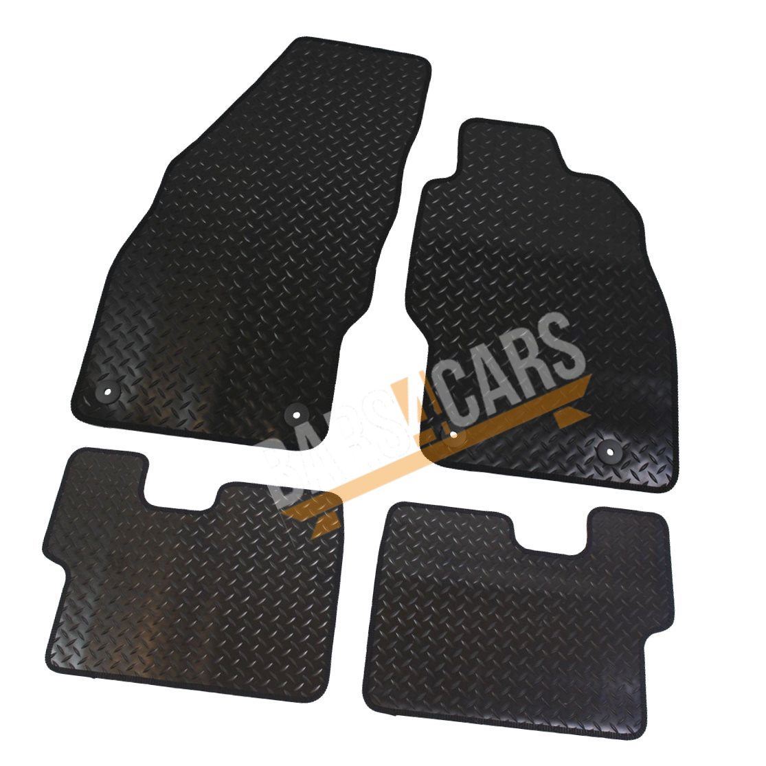 White Tailored Rubber Mats for Vauxhall Corsa E 2014 2015 2016 2017