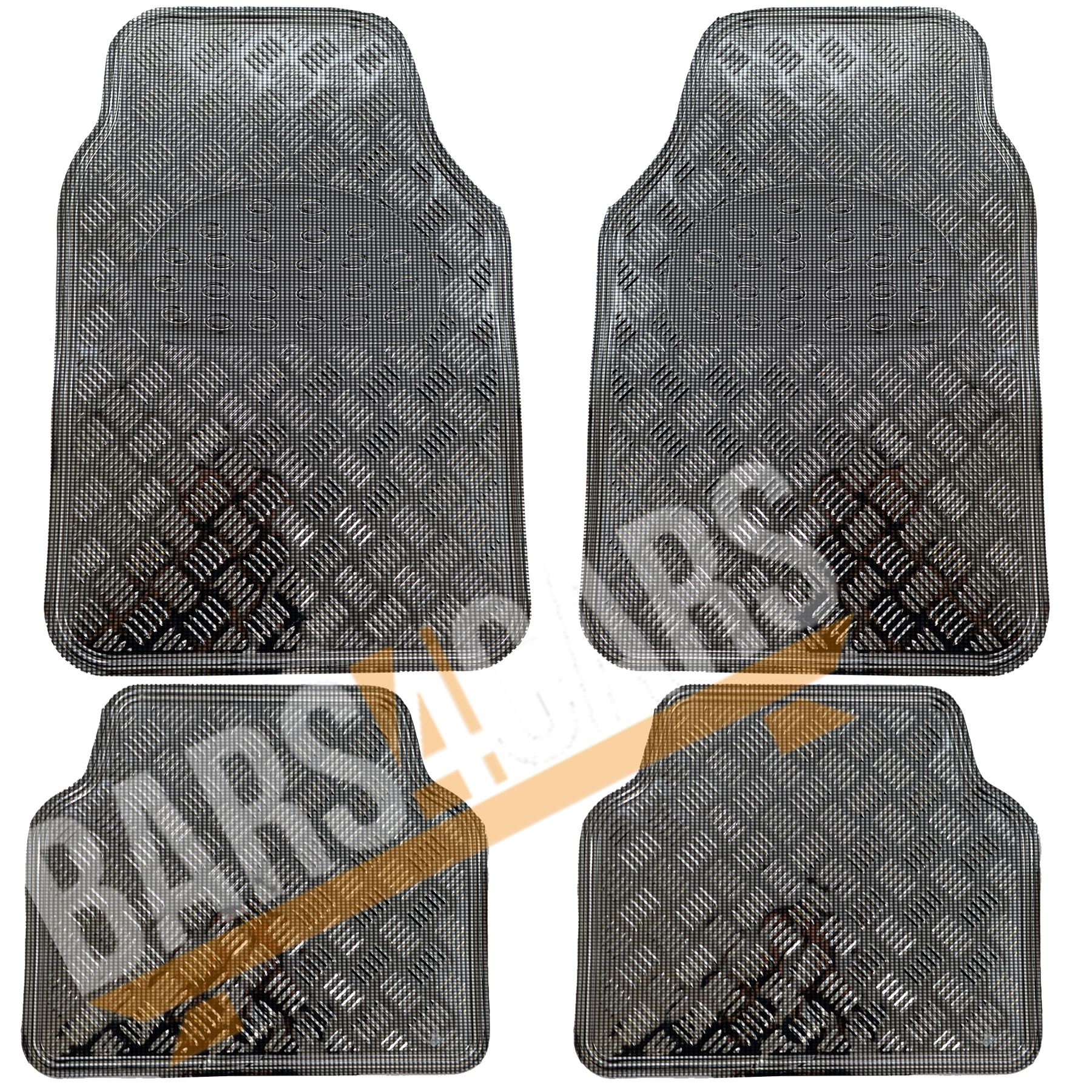 Carbon Checker Rubber Floor Mats fits Nissan Micra Almera Note Pixo
