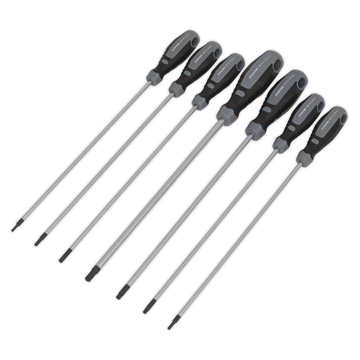 Sealey 7pc 250mm GripMAX Security Torx TrxStar Screwdriver Set Long