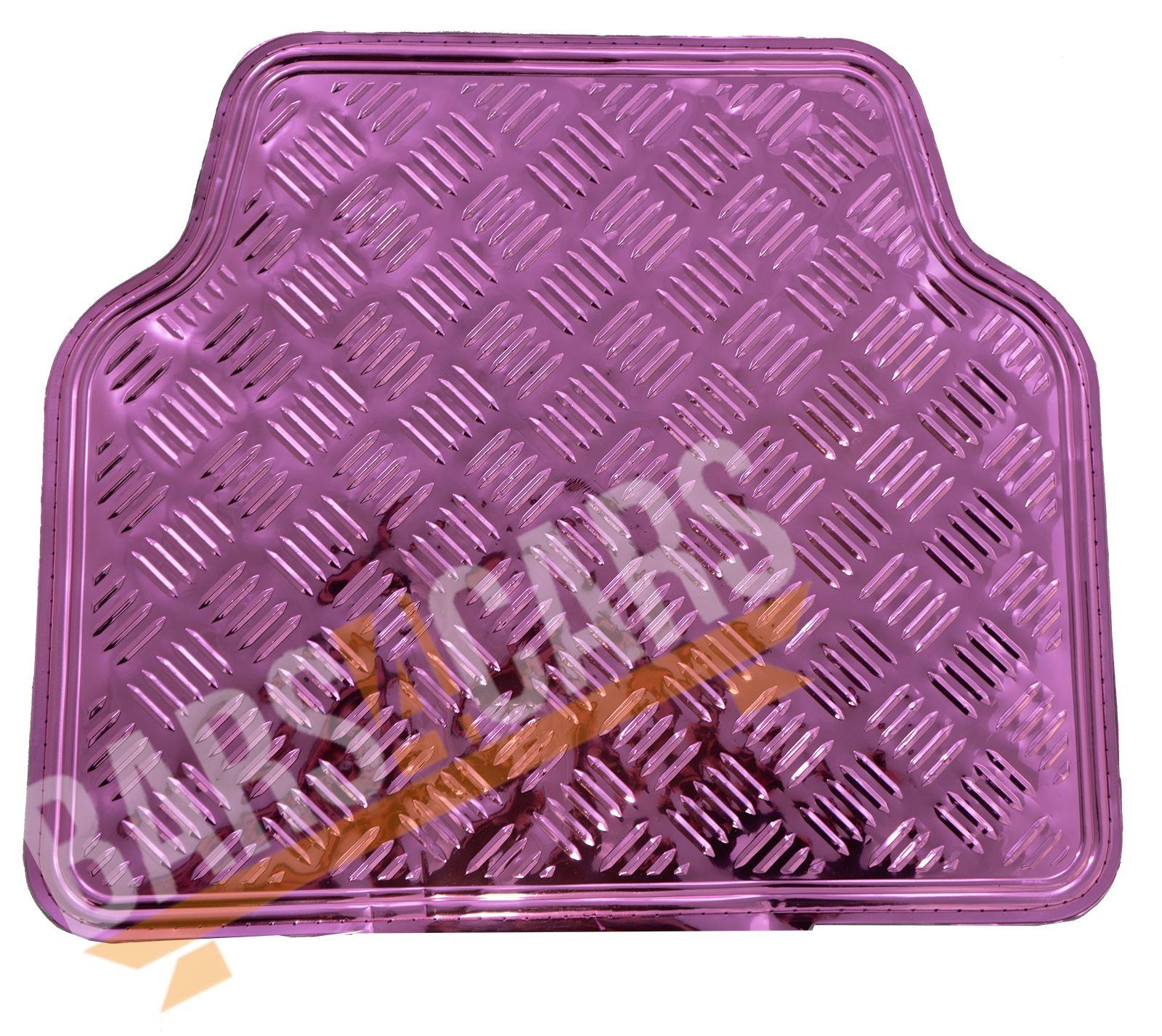 Universal Pink Metallic Streetwize Checker RubberGirls Car Floor Mats