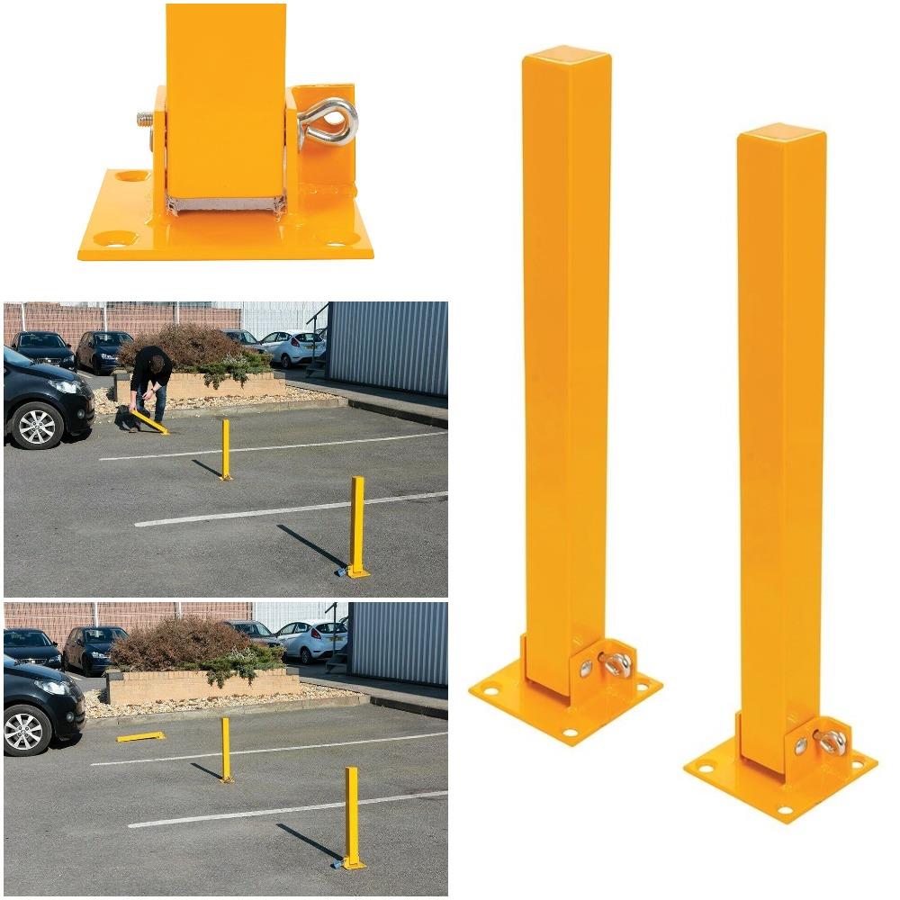 2x FOLD DOWN PARKING BARRIER SECURITY POST BOLLARD LOCKABLE DRIVEWAY eBay