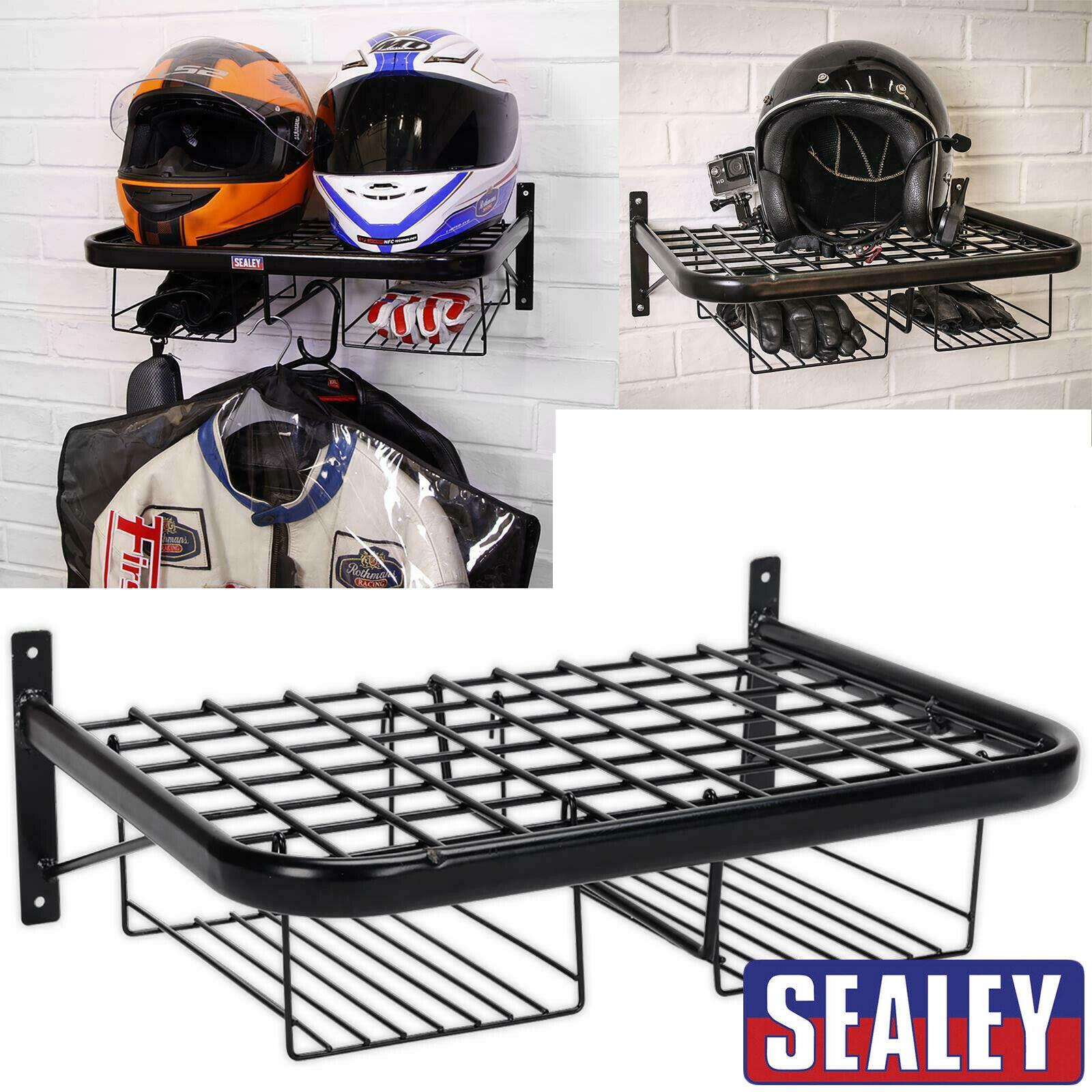 Sealey Motorcycle Helmet Clothing Tidy Wall Mounted Shelf Rack