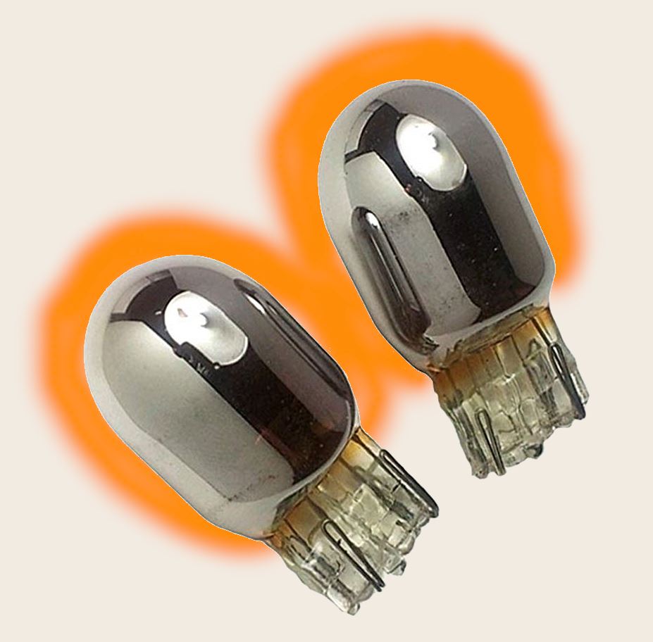 2x Chrome Indicator Bulbs Side Repeater 501 Flash Amber Fits Nissan