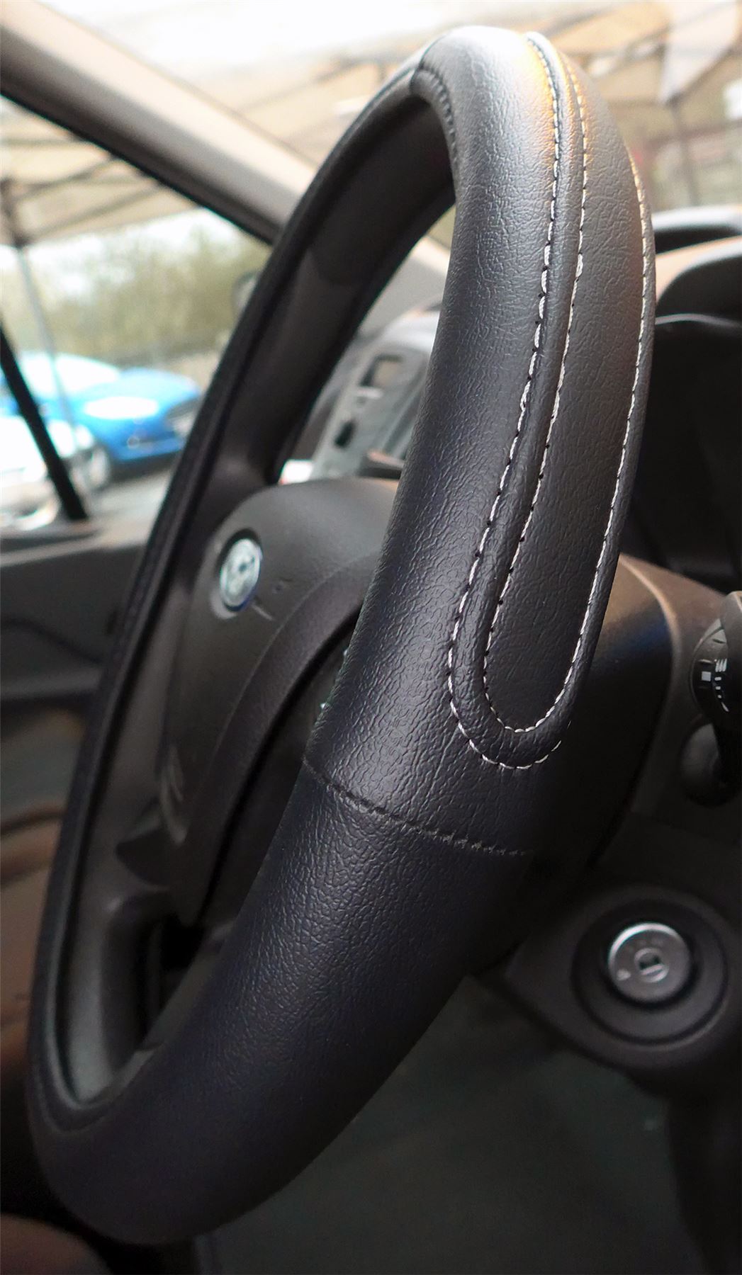 Black Steering Wheel Cover Soft Grip Leather Look Glove Ford Transit Custom 5056202014647 eBay