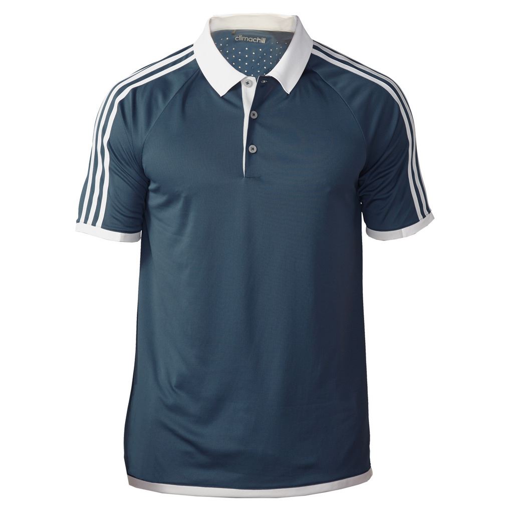 2016 Adidas Mens Climachill 3Striped Competition Golf Polo Shirt eBay