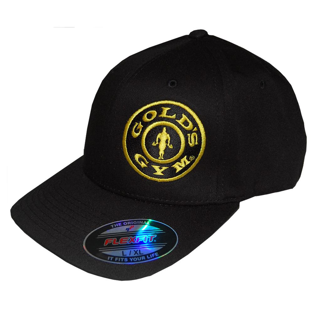 2017 Gold's Gym Offcenter Plate FlexFit Sports Training Hat Mens