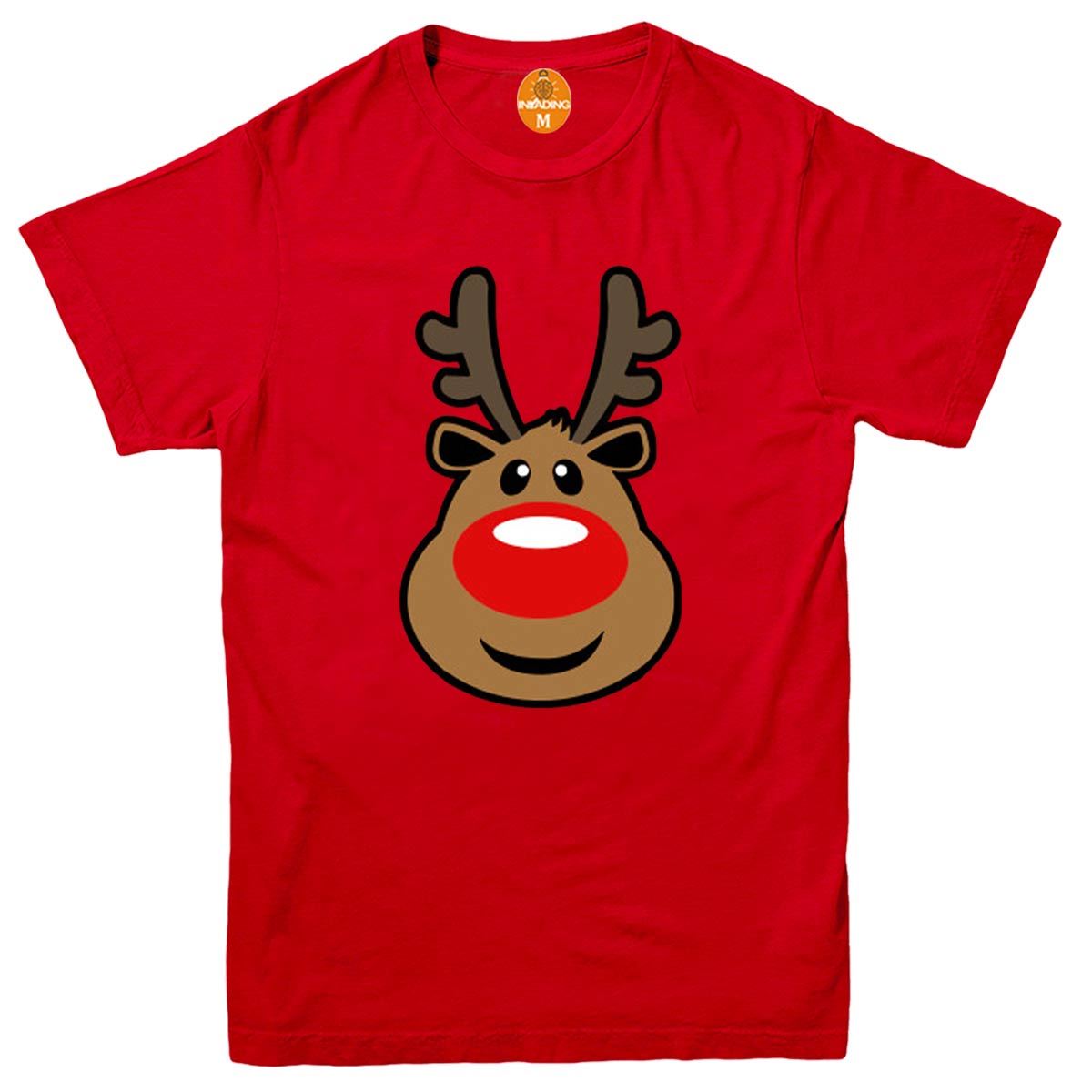 Rudolph Reindeer Face TShirt Christmas Retro Rudolf Xmas Gift Kids