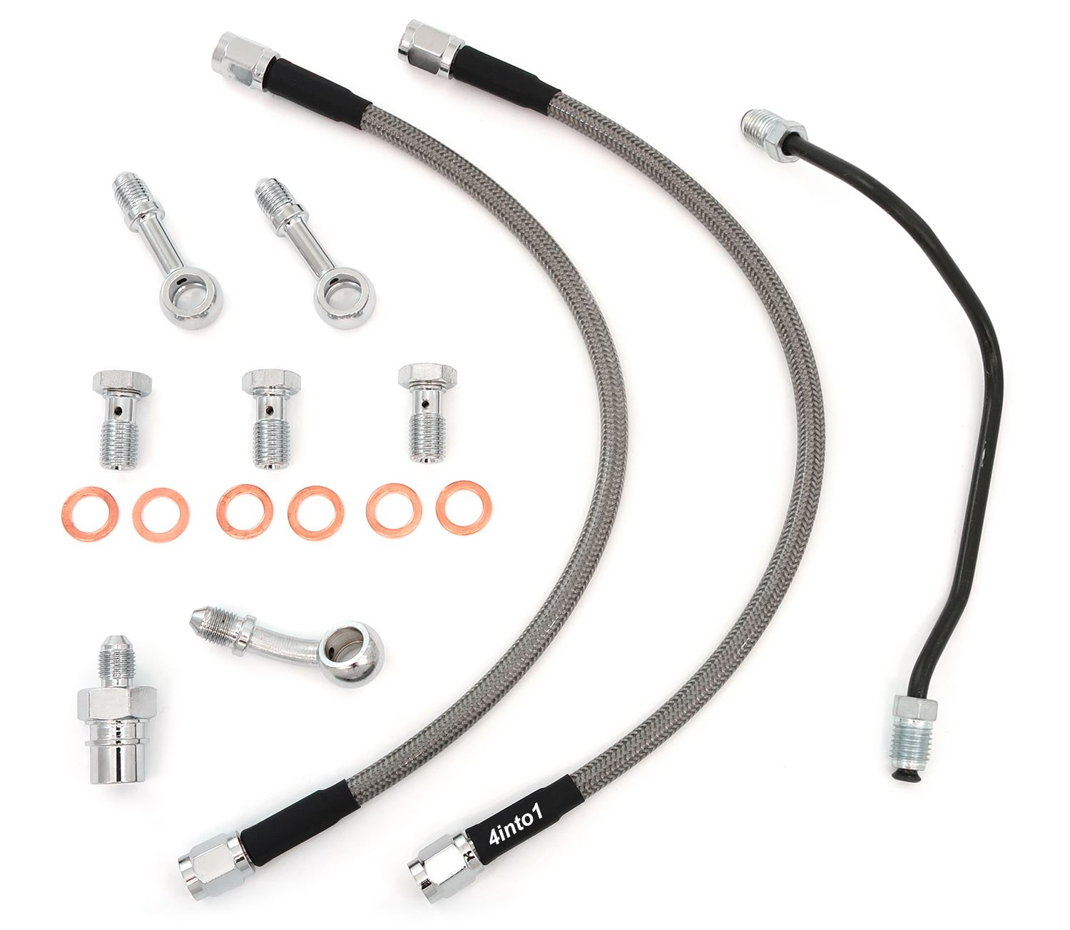 Stainless Steel Brake Line Kit w/Brake Pipe Clear Honda CB750K