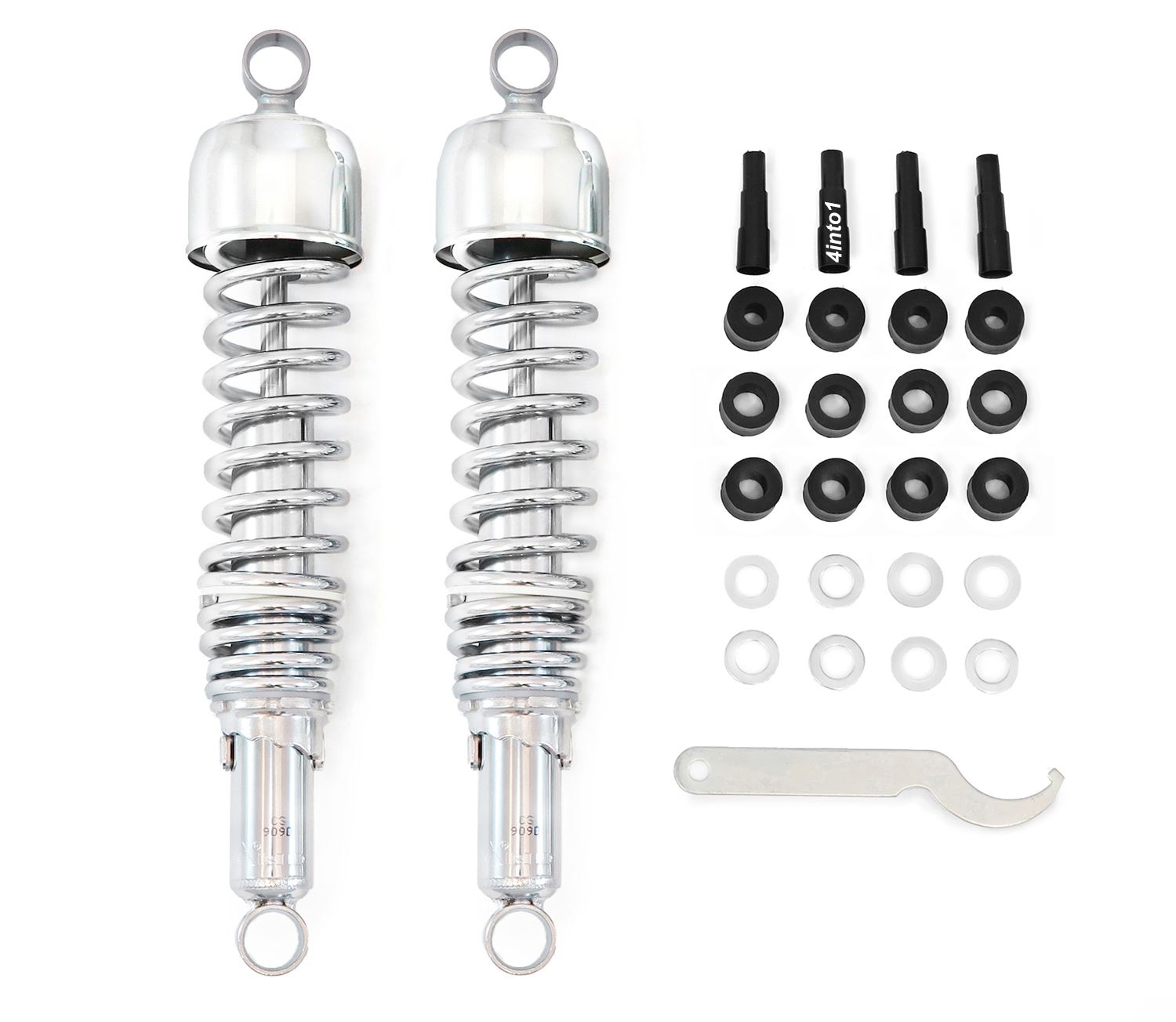 Performance Shocks - Chrome - Eye / Eye - 365mm 14 3/8
