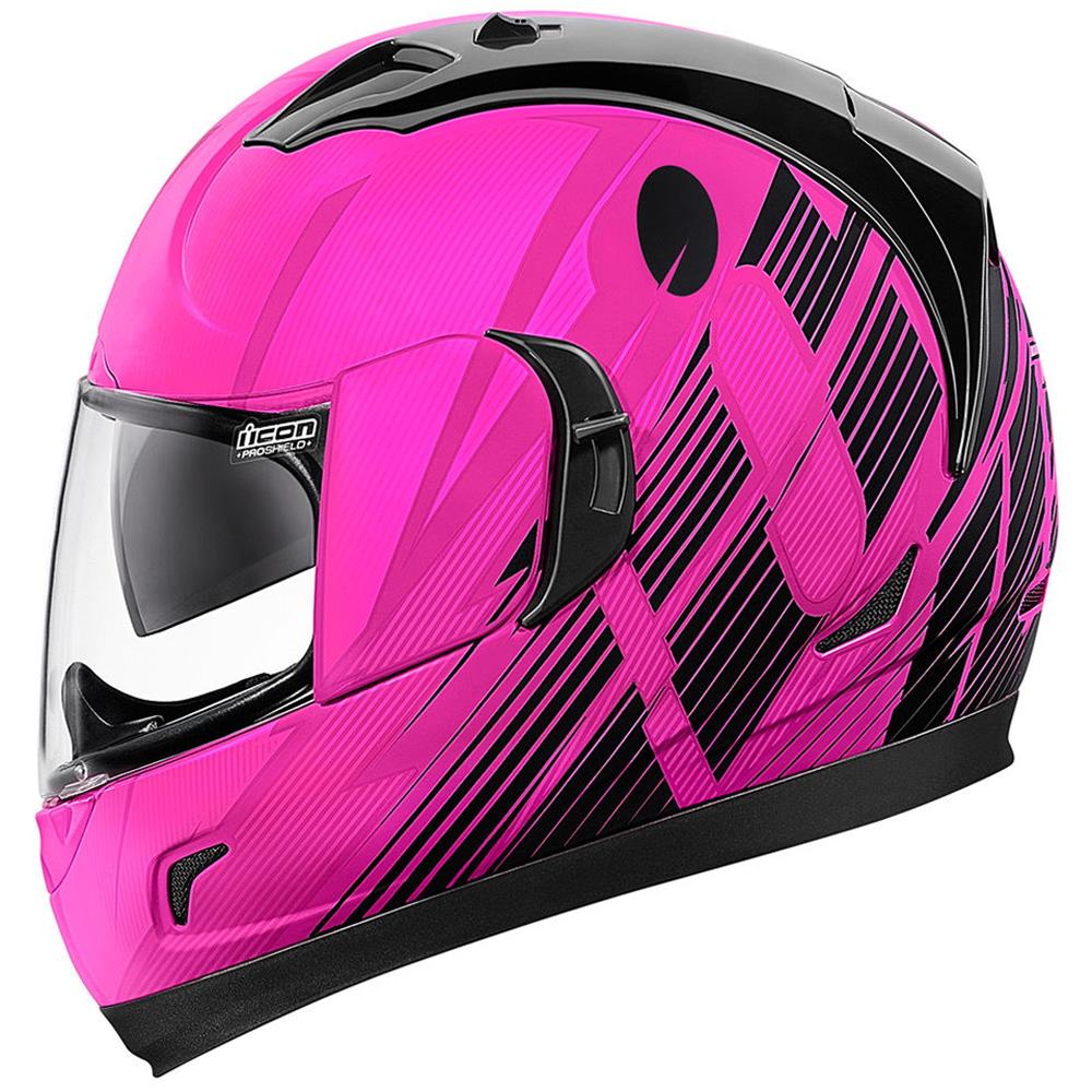Choose Size Pink//Black ICON Alliance GT PRIMARY Full-Face Helmet w// Sun Visor