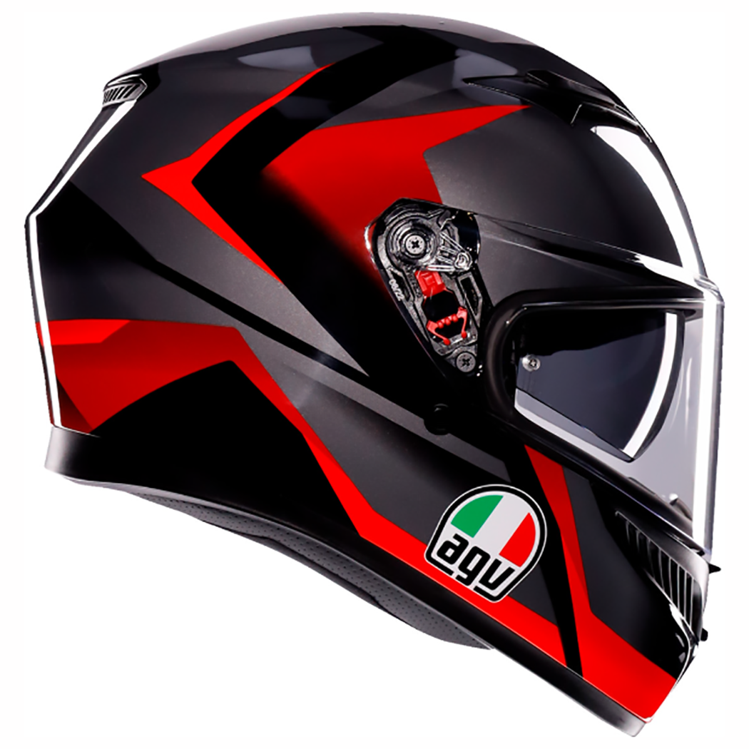 agv k3 helmet black Compound  Full-Face Protection with Sun Visor scratch and Pinlock ready visor is designed for maximum vertical and lateral visibility AGV K3 Helmet - Rivia