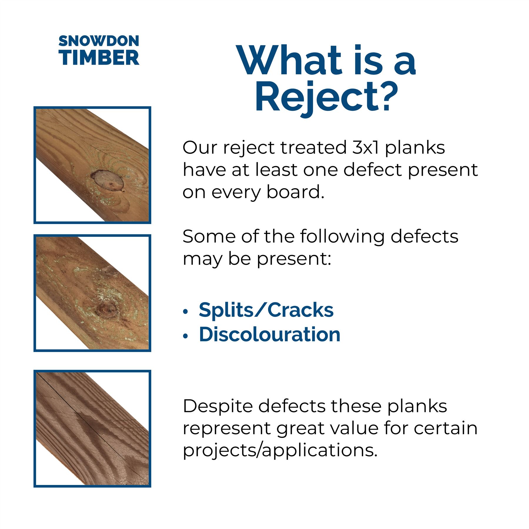 Treated Reject 3x1 Timber 22mm x 75mm x 1800mm Outdoor Garden Timber Fencing - Produktbild 4