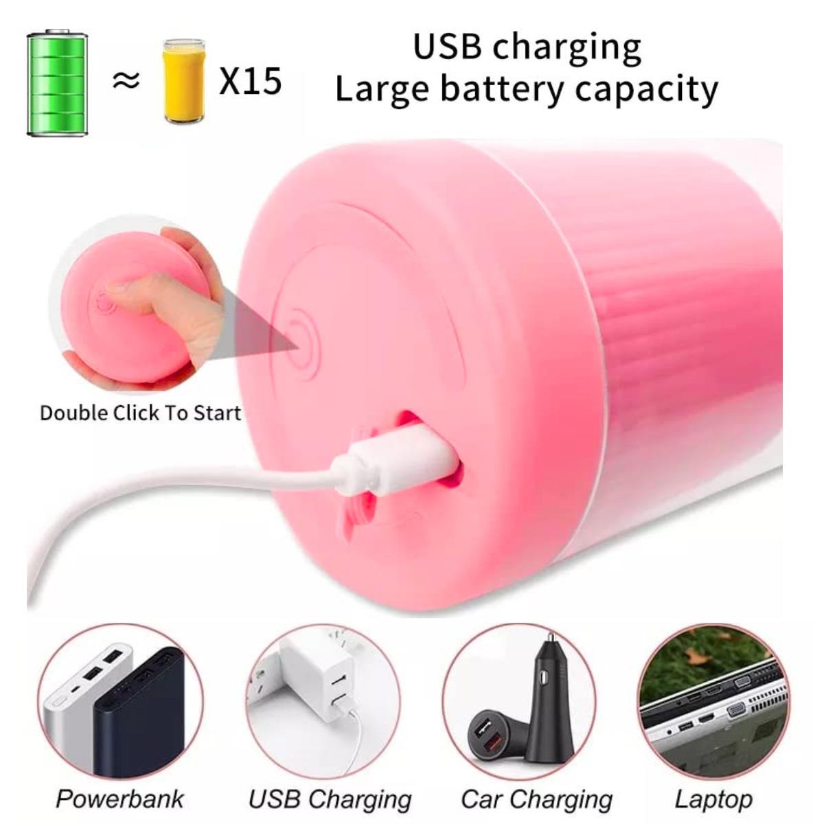 Electric Juice Maker Portable Blender Smoothie Mini Juicer Fruit Machine 380ml - Picture 26 of 35