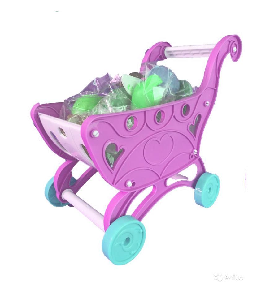 LARGE KIDS CHILDRENS Shopping Trolley Cart Role Play Set Toy Plastic