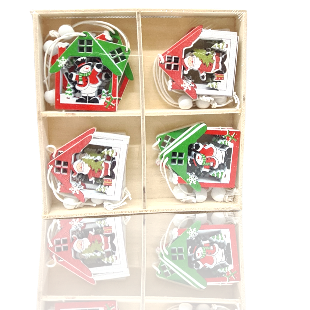12 x Colgante de madera para decoración de árbol de Navidad fiesta de Navidad regalo - Imagen 10 de 10