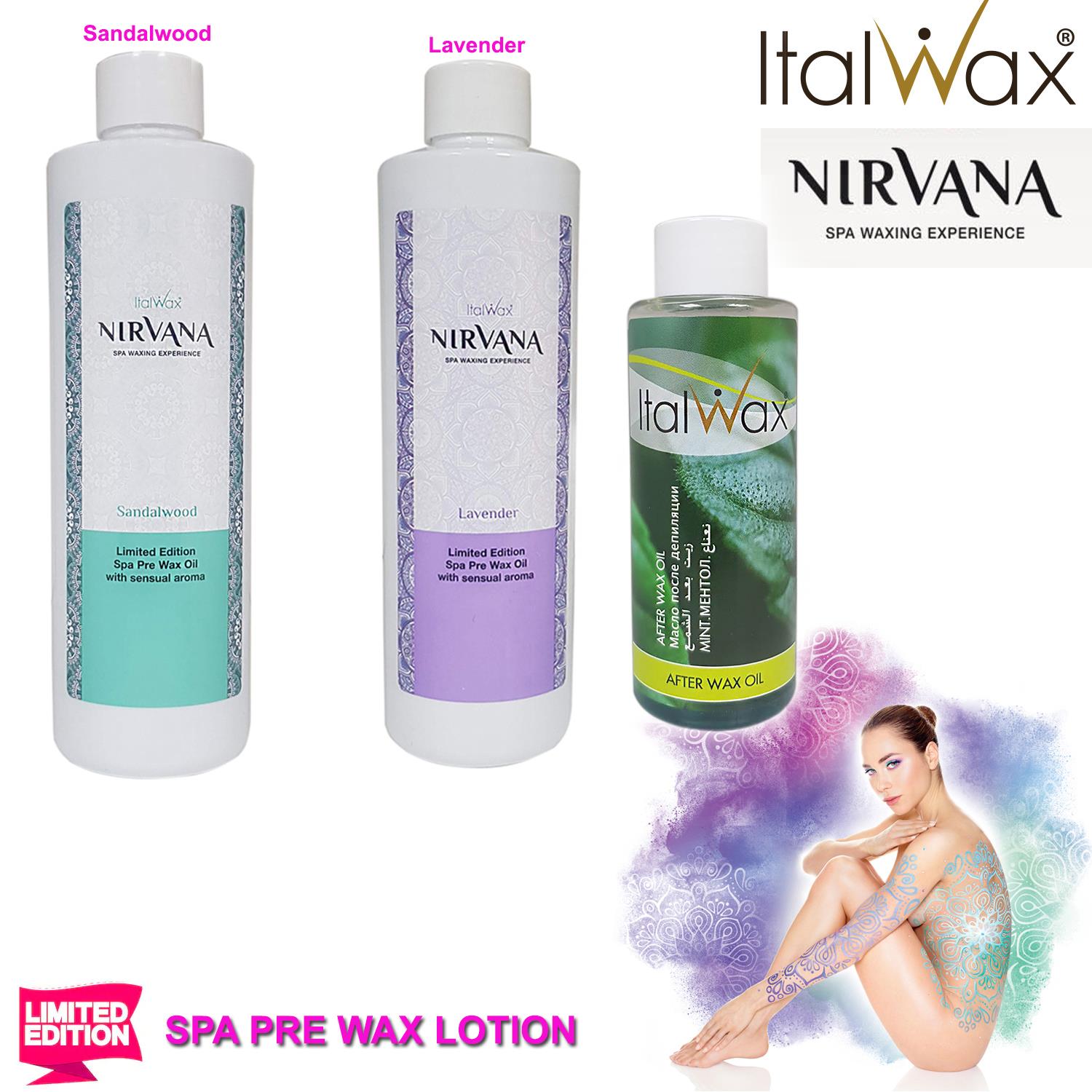 Ital Wax Nirvana Spa Pre&After Wax Oil with Fragrance Mint, Lavender
