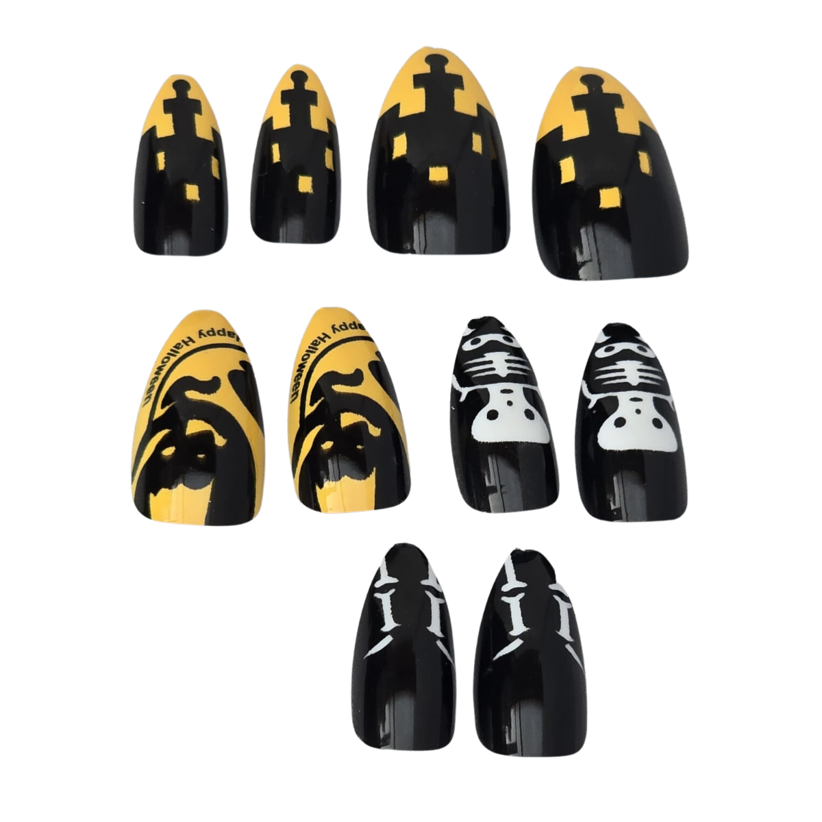 10 pcs False Nails Long Acrylic French Tip Reusable Artificial Nails & Glue - Picture 28 of 44