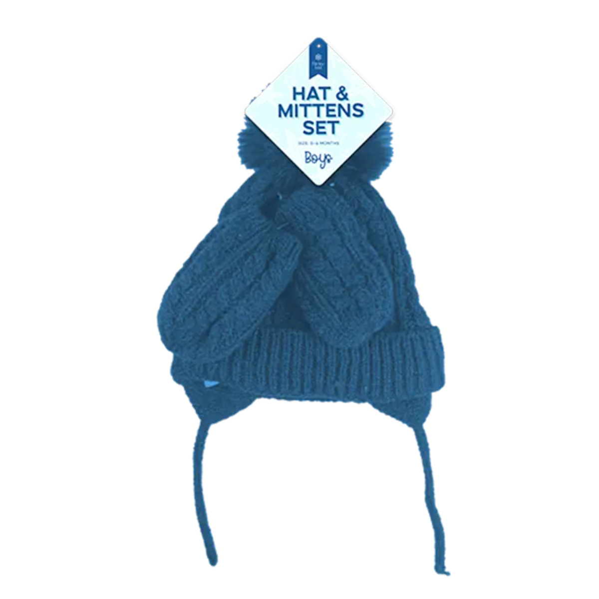 Conjunto de gorro y guantes de invierno para bebé acogedor sombrero y guantes de punto para niños y niñas - Imagen 4 de 5