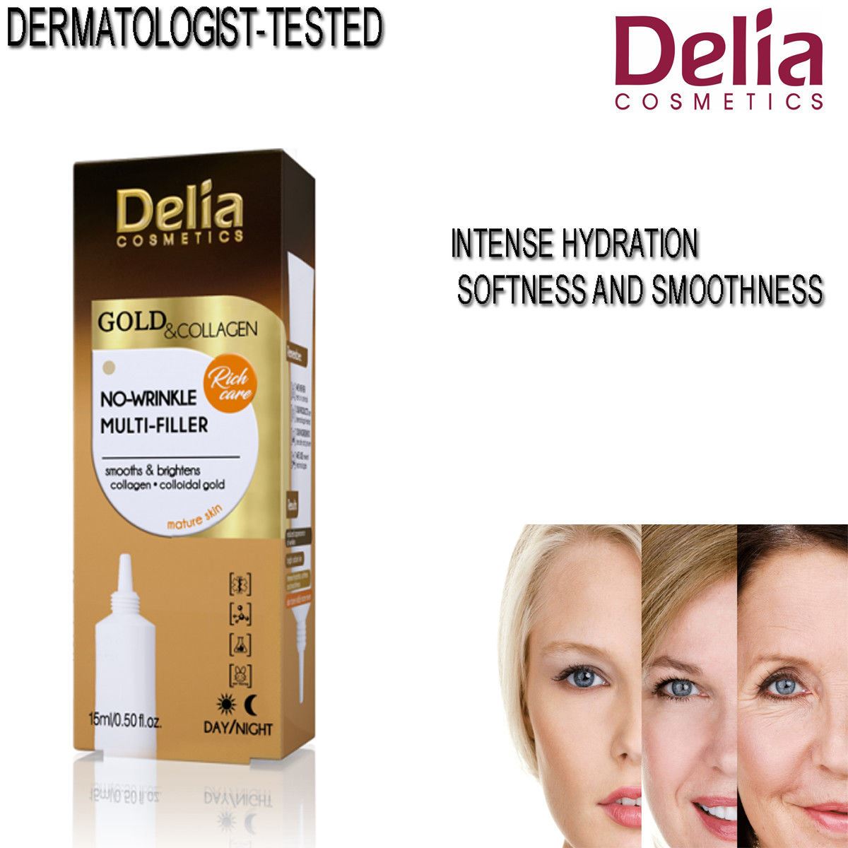 Delia Hyaluronic Acid Gold Collagen Anti Ageing Wrinkle Multi Filler