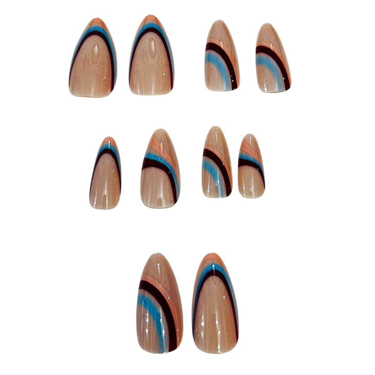 10 pcs False Nails Long Acrylic French Tip Reusable Artificial Nails & Glue - Picture 36 of 44