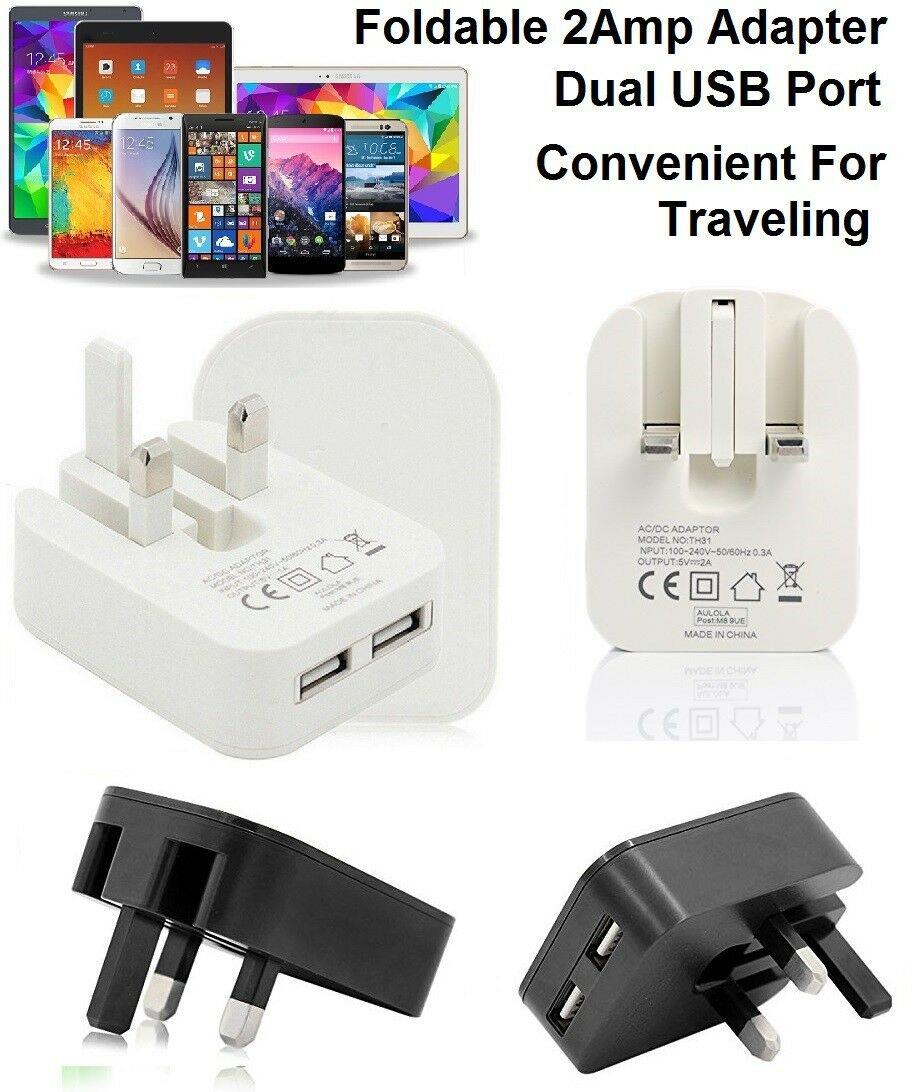 Universal USB Power Plug Single Port Fast Charging 3 Pin UK Mains Plug Adapter