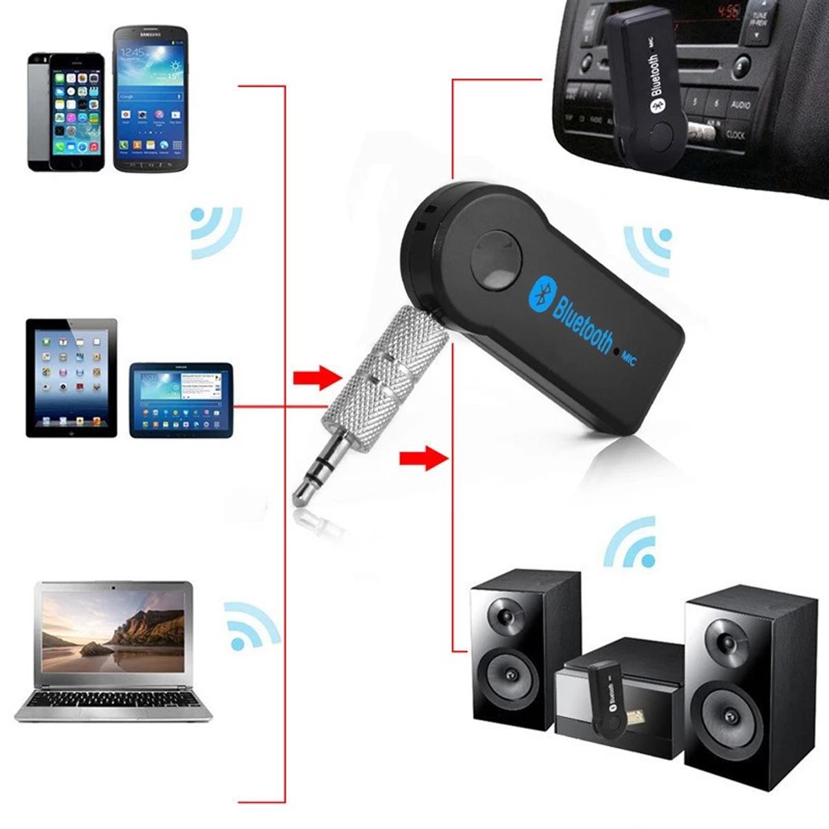 Wireless Bluetooth 3.5mm AUX Audio Stereo Music Car Receiver Adapter Mic
