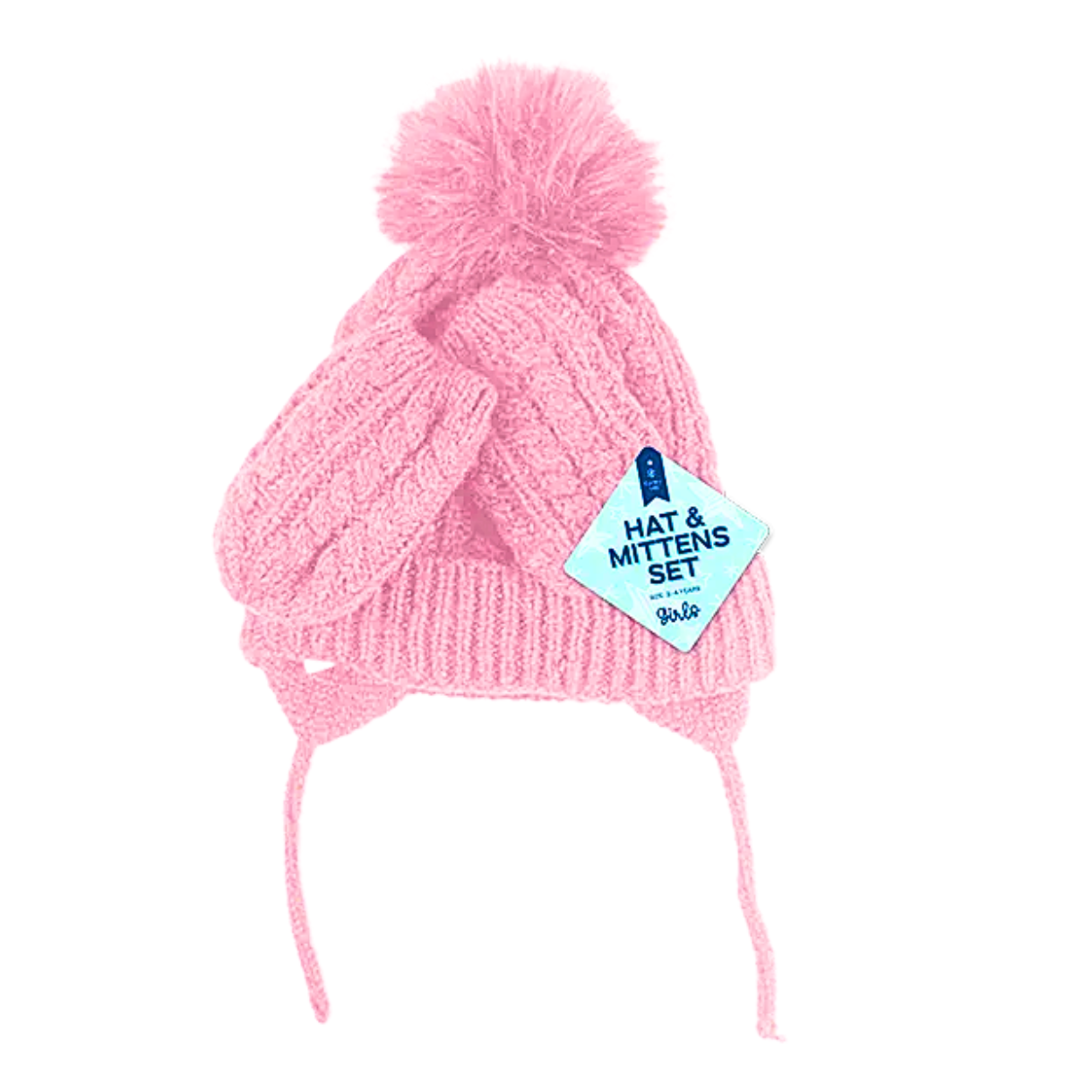 Conjunto de gorro y guantes de invierno para bebé acogedor sombrero y guantes de punto para niños y niñas - Imagen 5 de 5