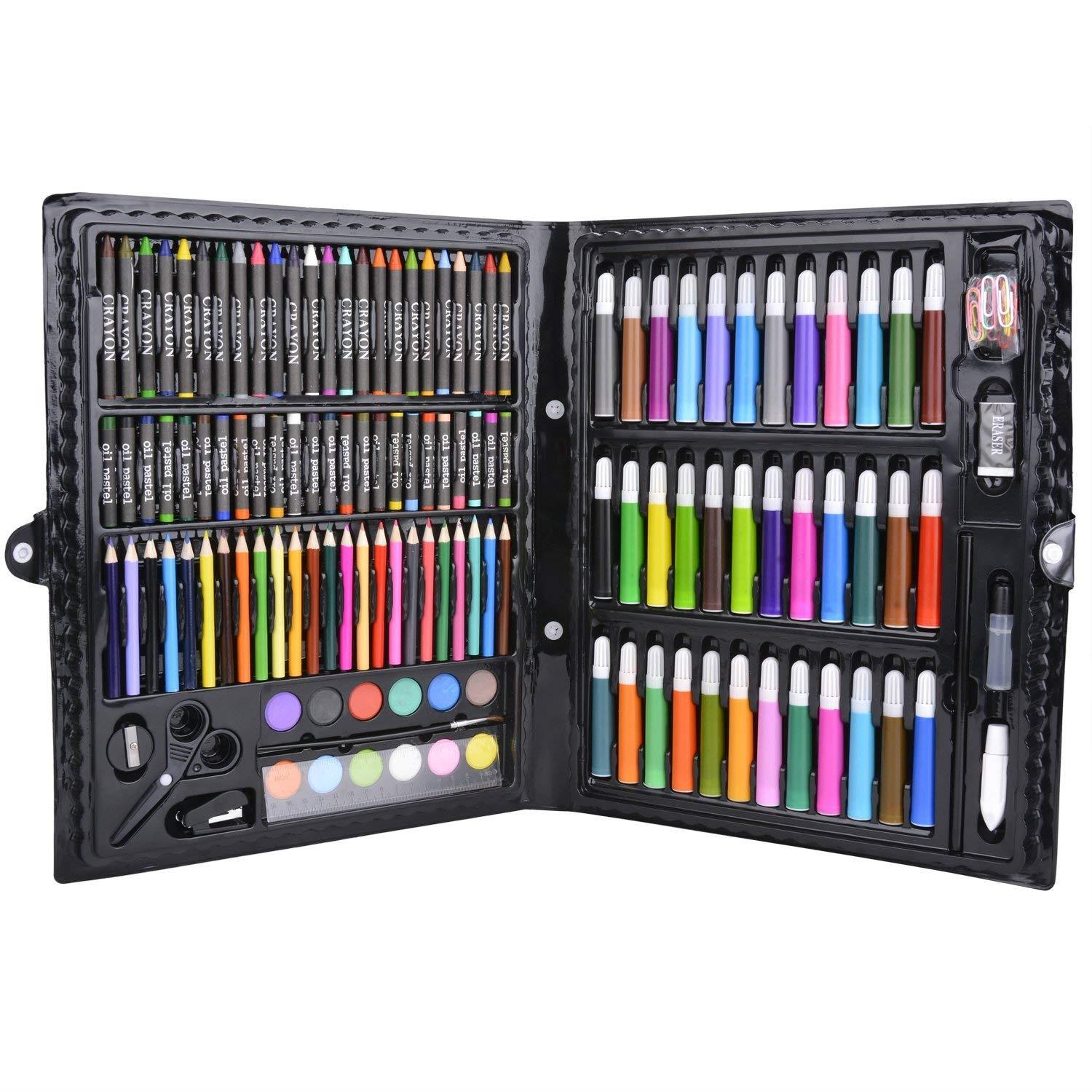 DELUXE ART CREATIVITY Set Children Kids Crayons Painting Drawing Kit