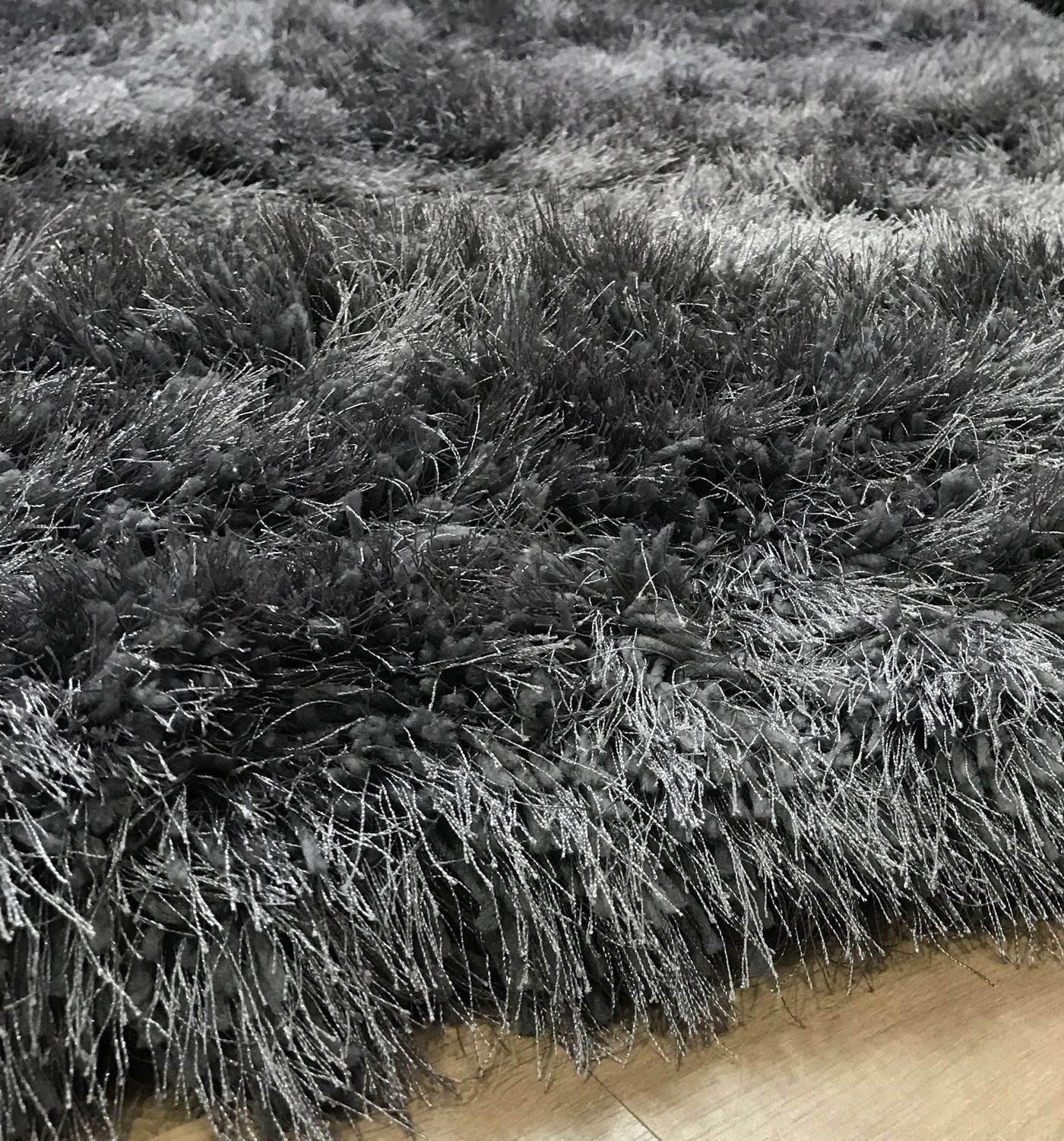 RRP £249.99+ 9cm Super Plush Mink & Silver Grey Shaggy Pile Living Room