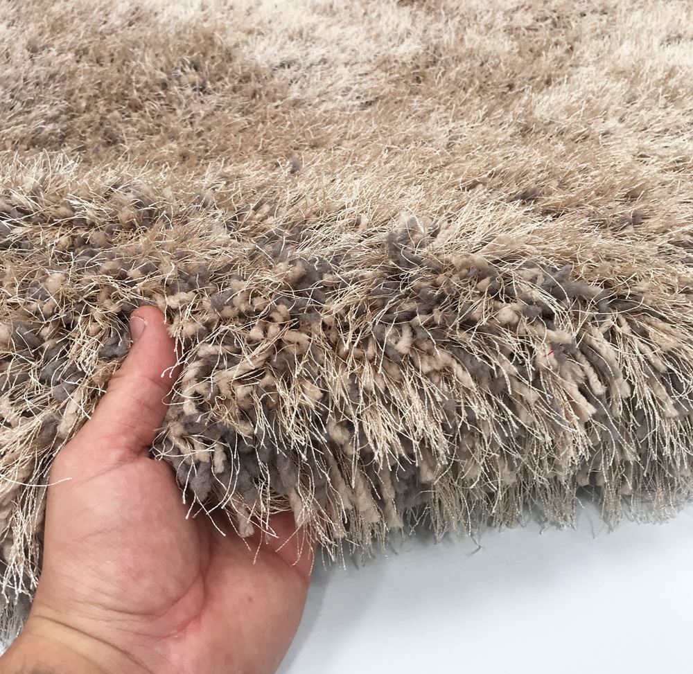 RRP £249.99+ 9cm Super Plush Mink & Silver Grey Shaggy Pile Living Room