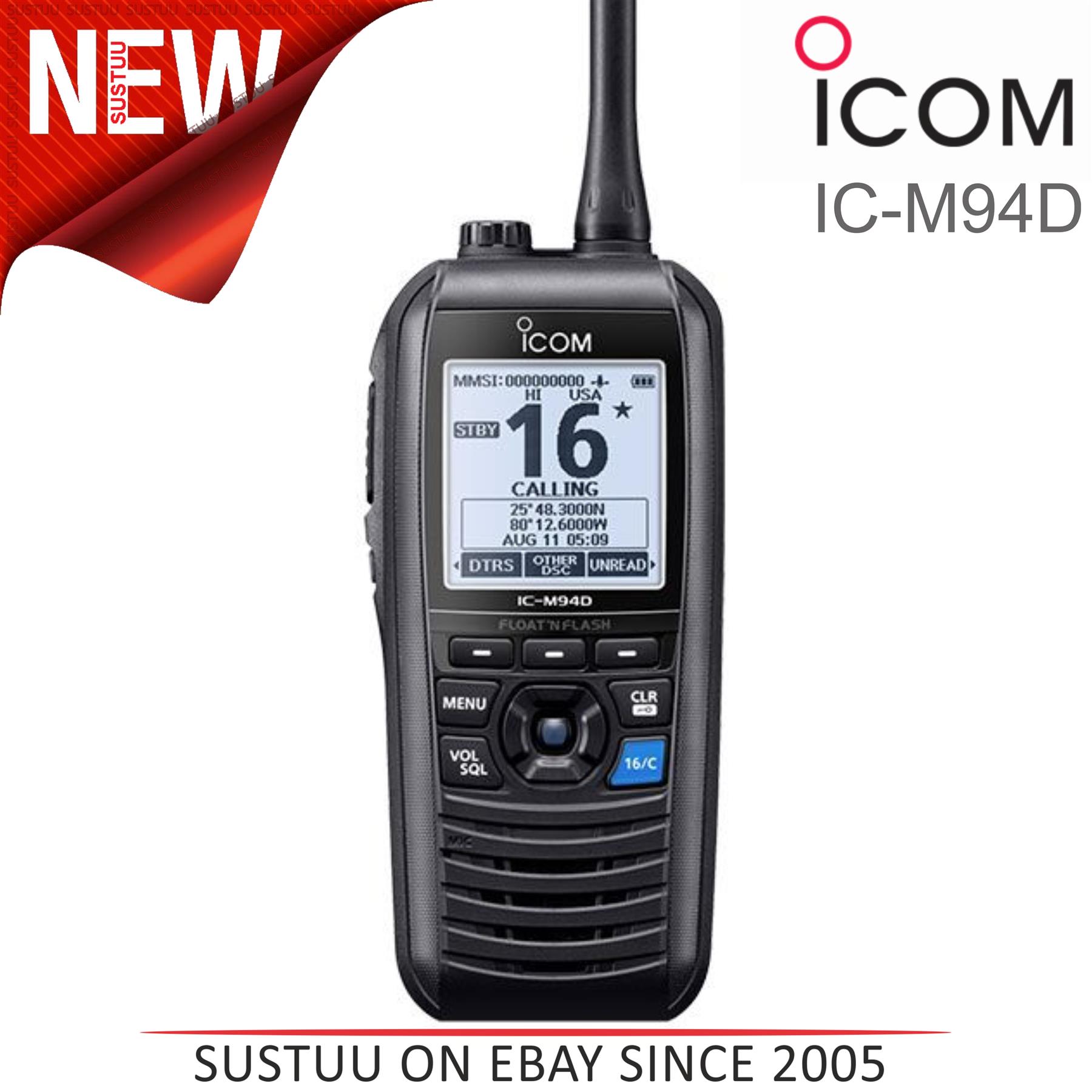 ICM94D Handheld VHF Marine Transceiver with DSC & AIS Receiver