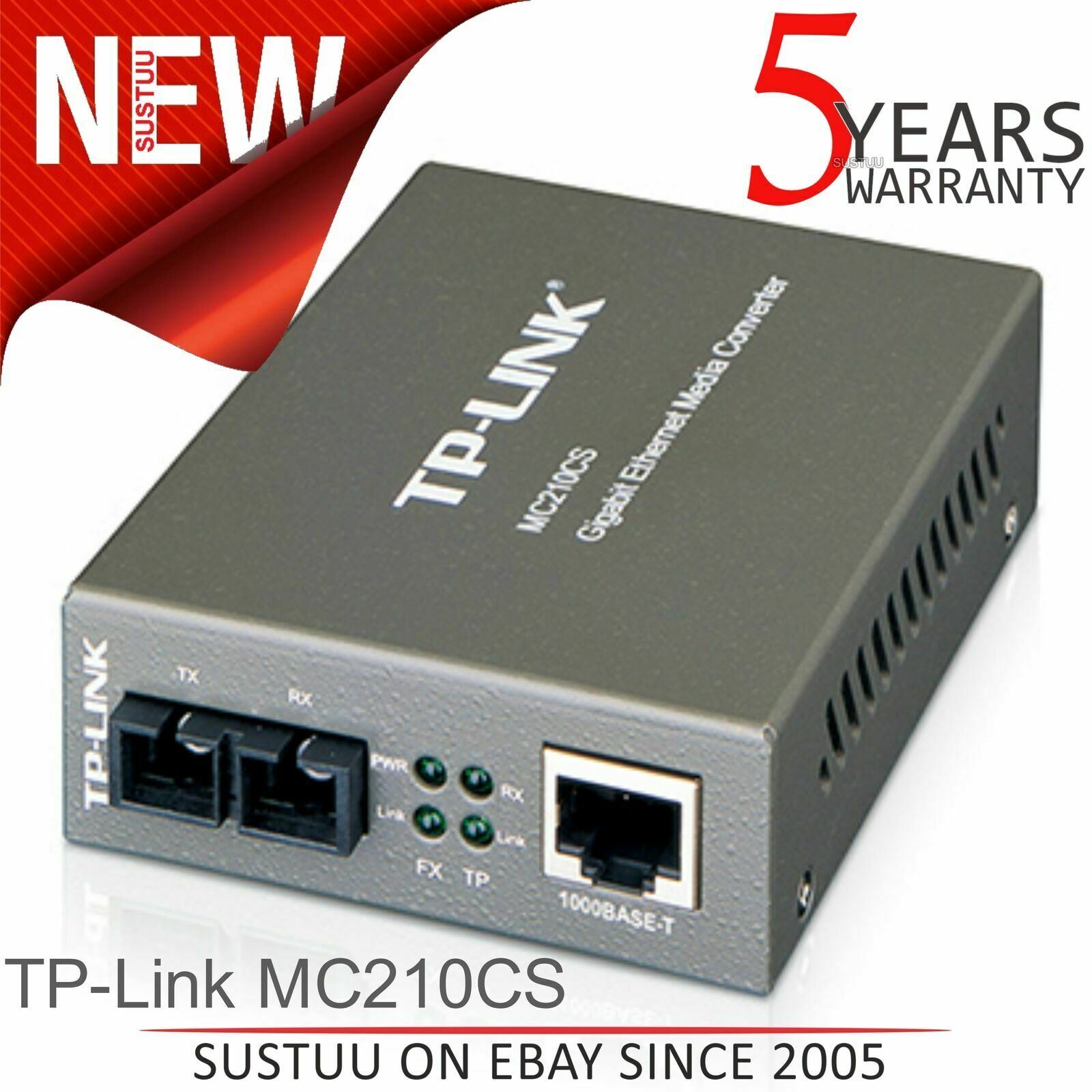 TP-LINK MC210CS Gigabit Ethernet Single-Mode SC Fiber Media Converter RJ45 LAN