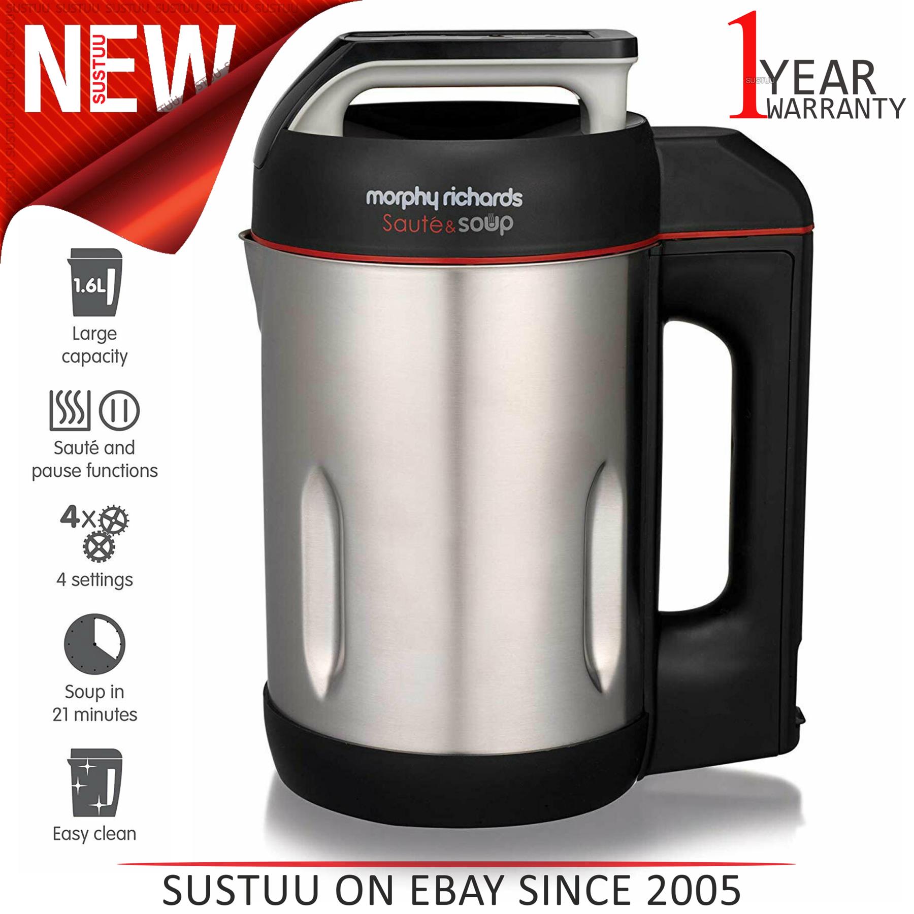 Morphy Richards Sauté & Soup Maker│1.6L│1000W│Brushed Stainless Steel│501014 eBay